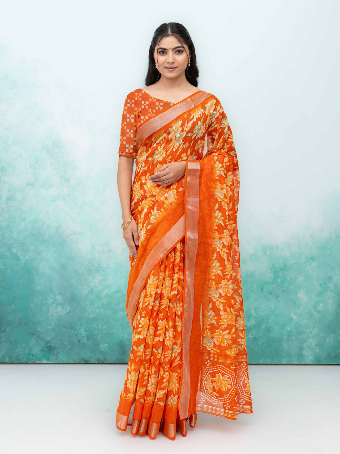 Orange Weightless Saree