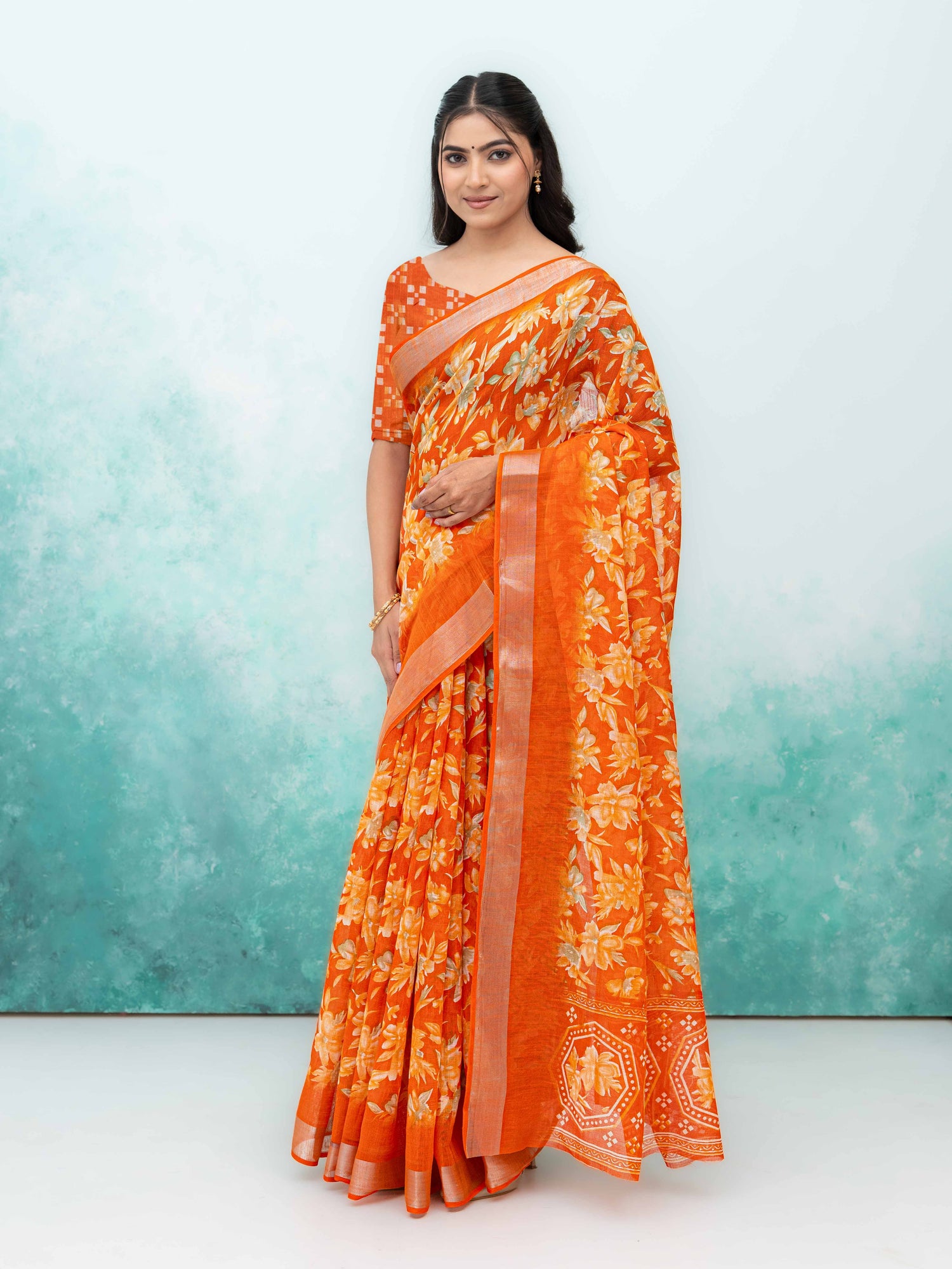 Orange Weightless Saree