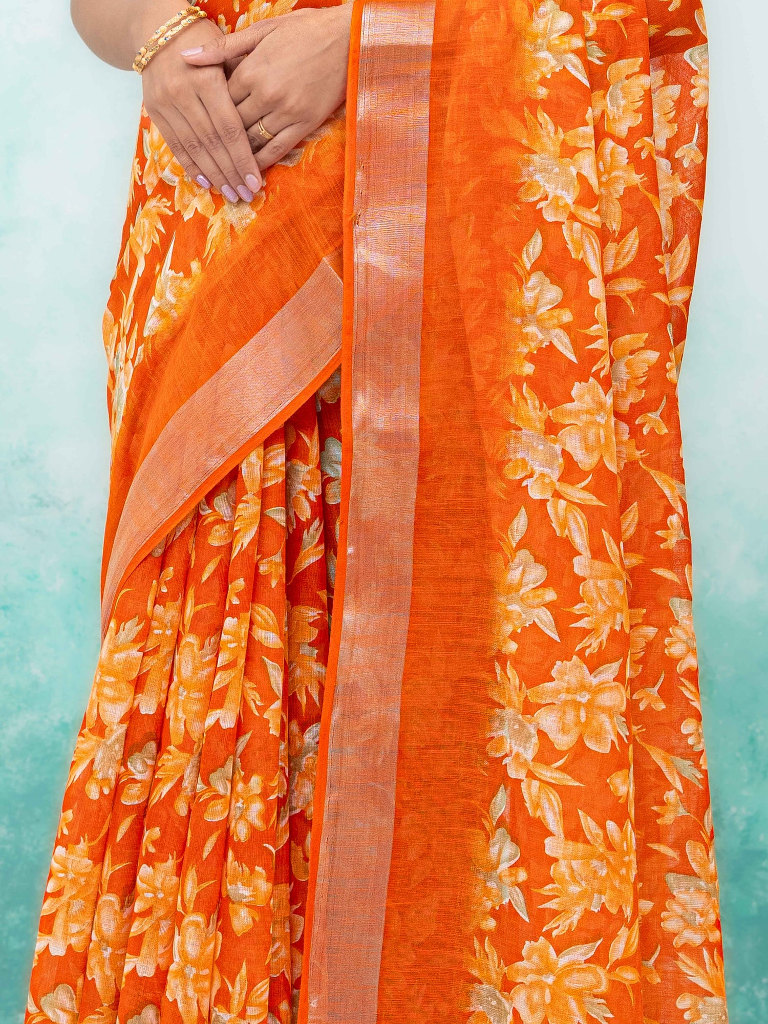 Orange Weightless Saree