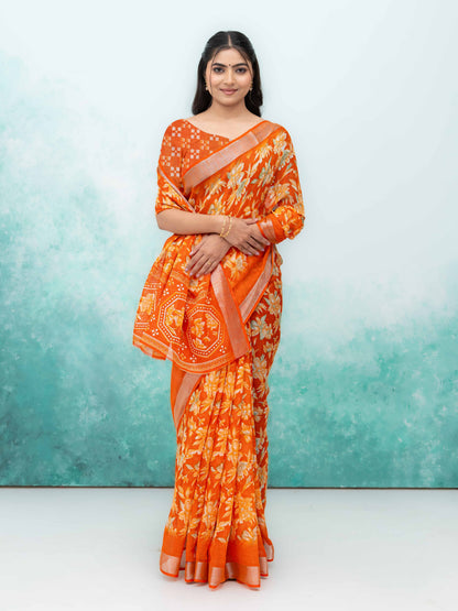 Orange Weightless Saree
