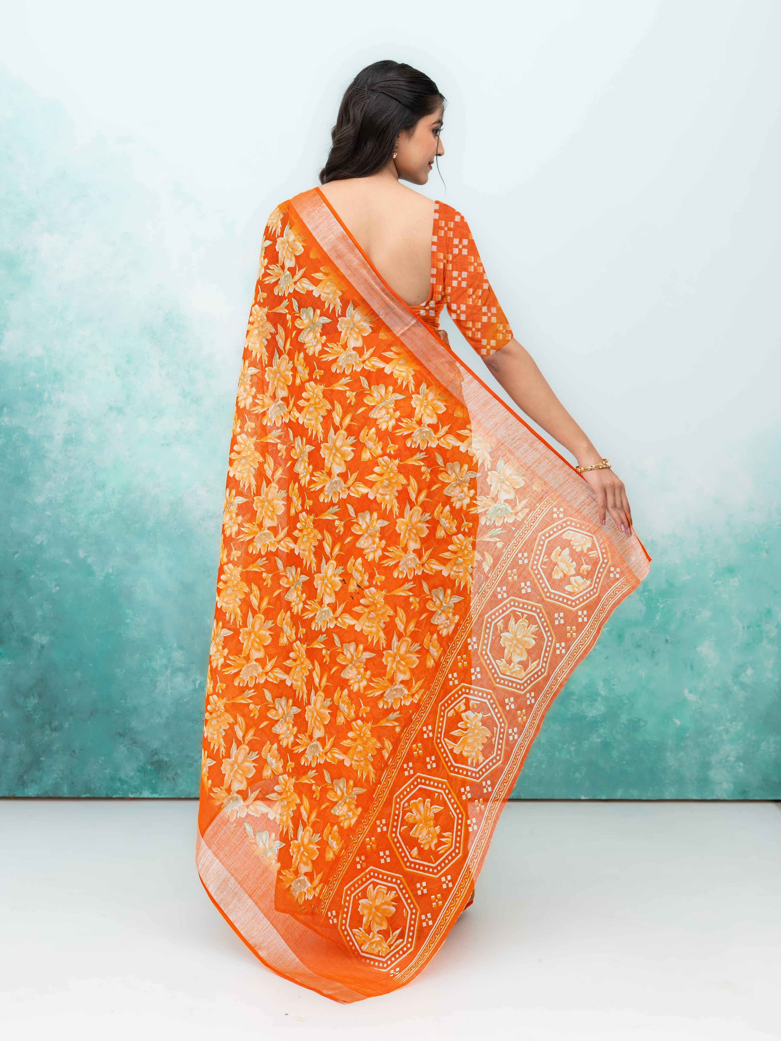 Orange Weightless Saree