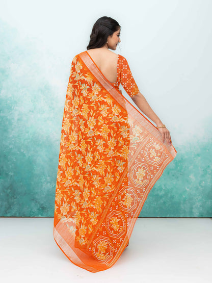 Orange Weightless Saree