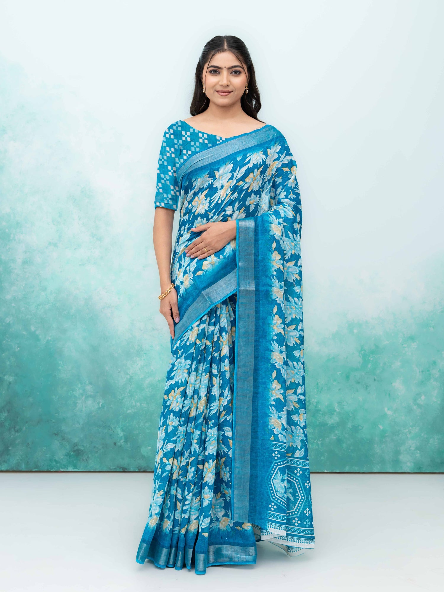 Sky Blue Weightless Saree