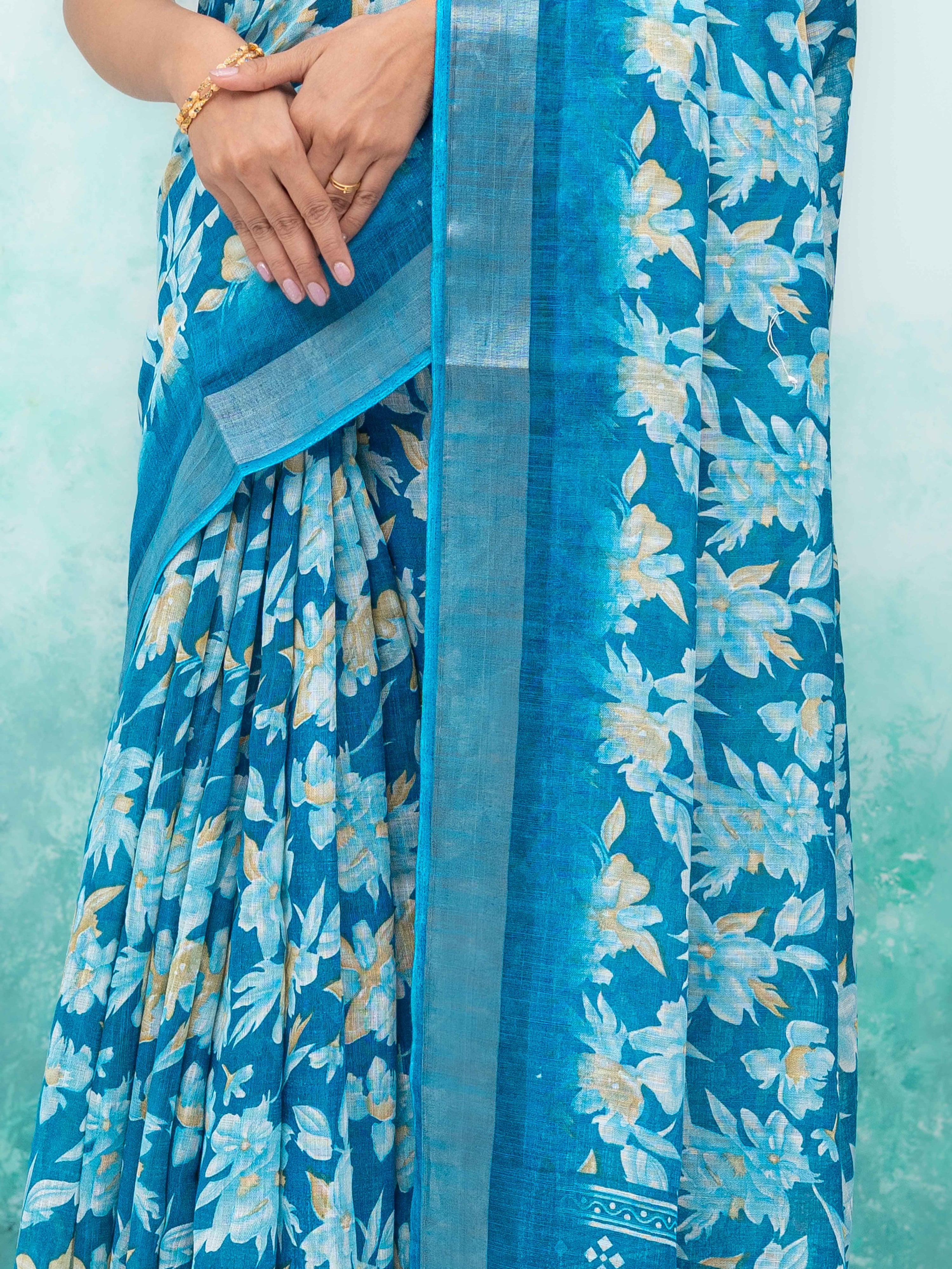 Sky Blue Weightless Saree