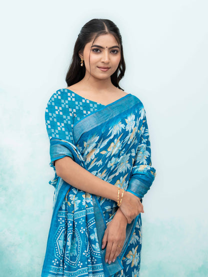 Sky Blue Weightless Saree