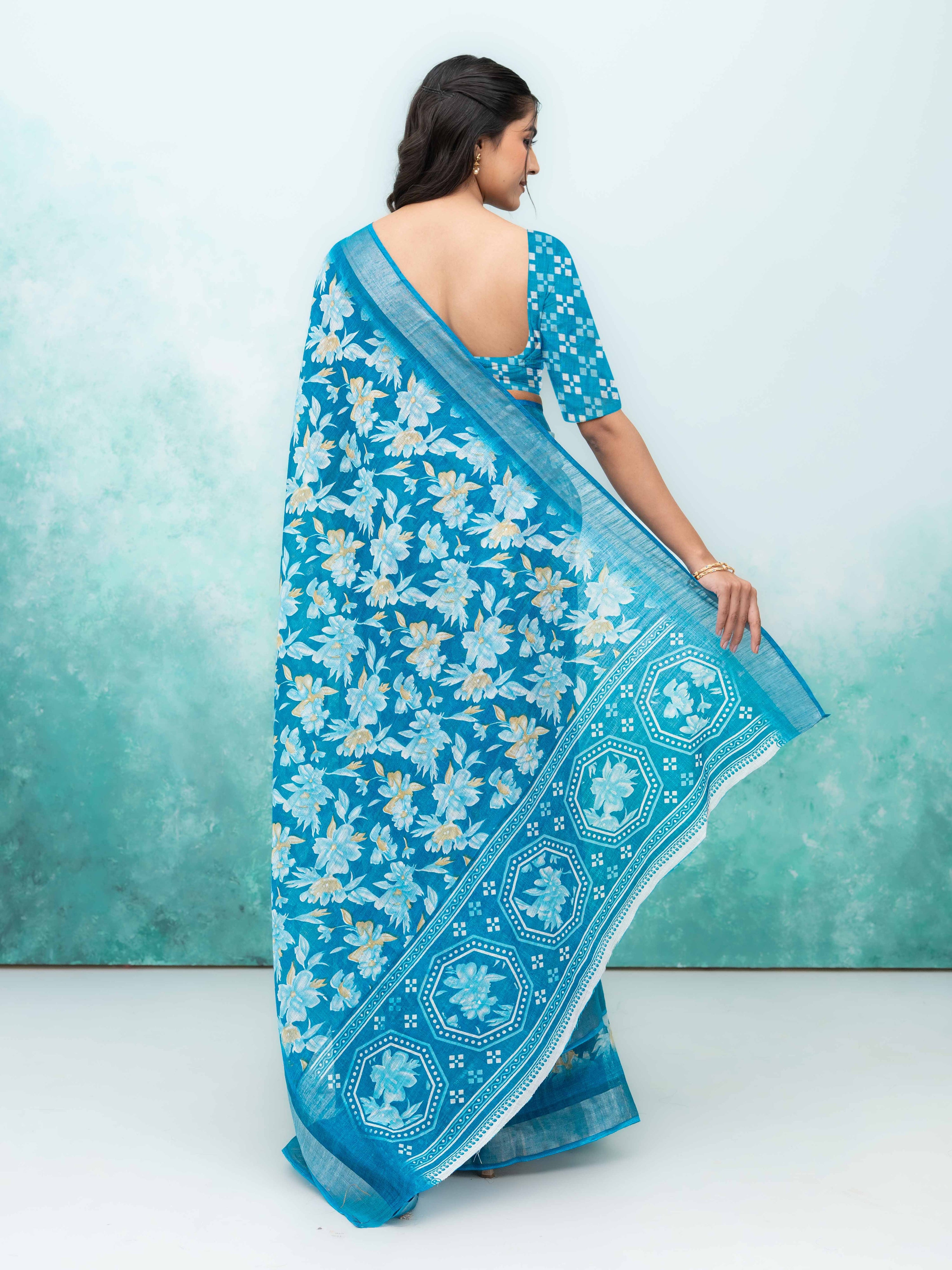 Sky Blue Weightless Saree