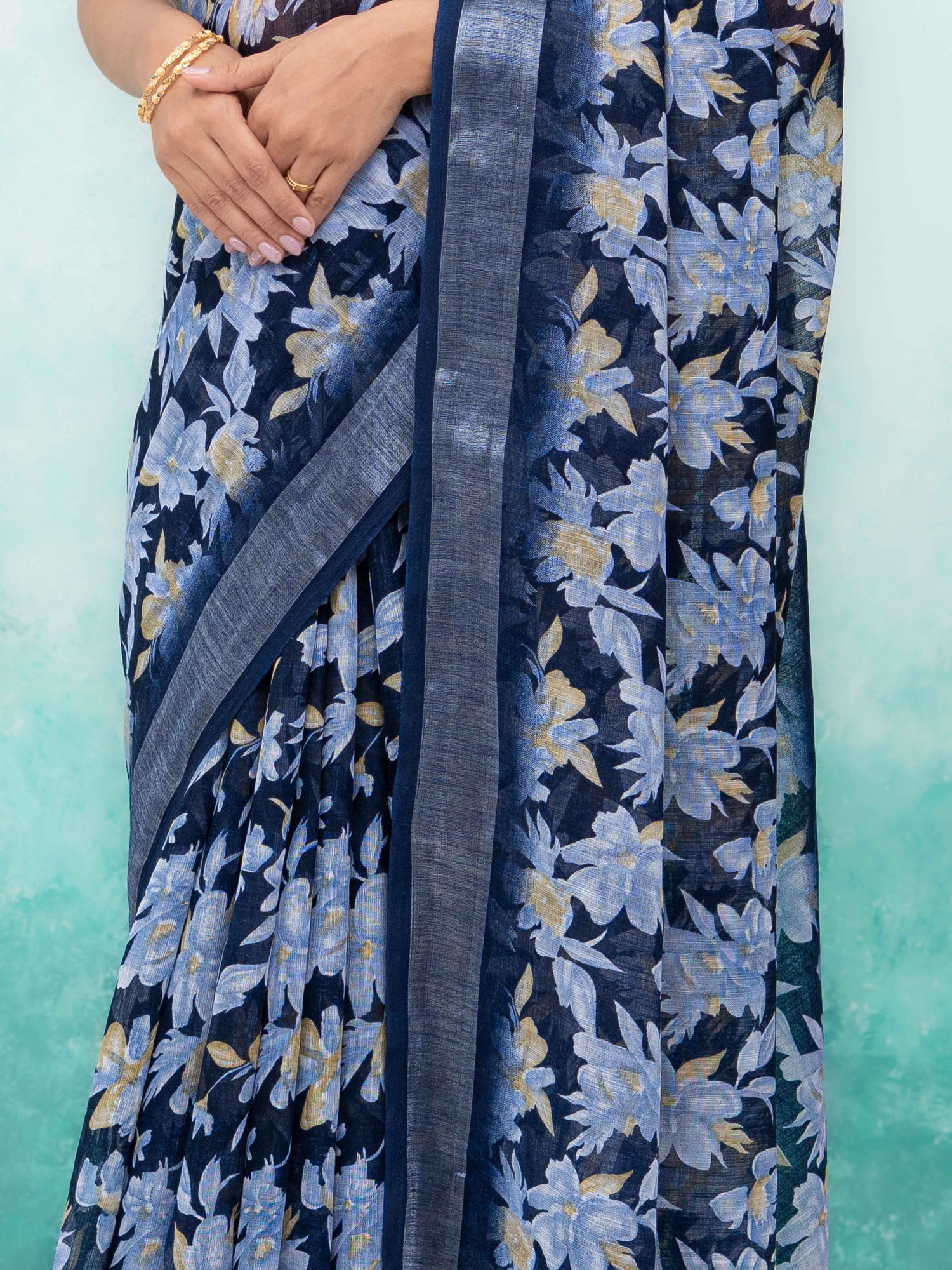 Navy Blue Weightless Saree