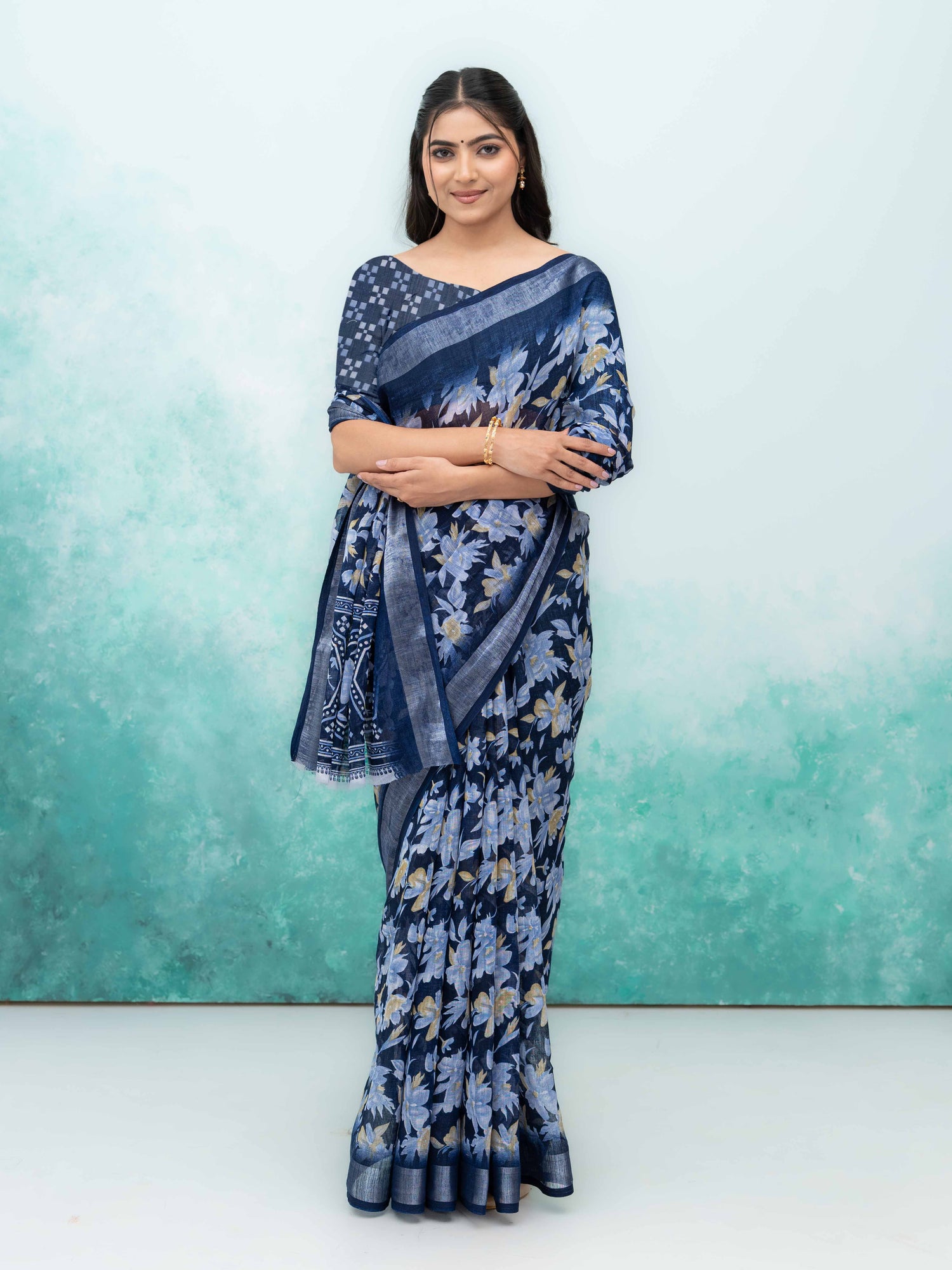 Navy Blue Weightless Saree