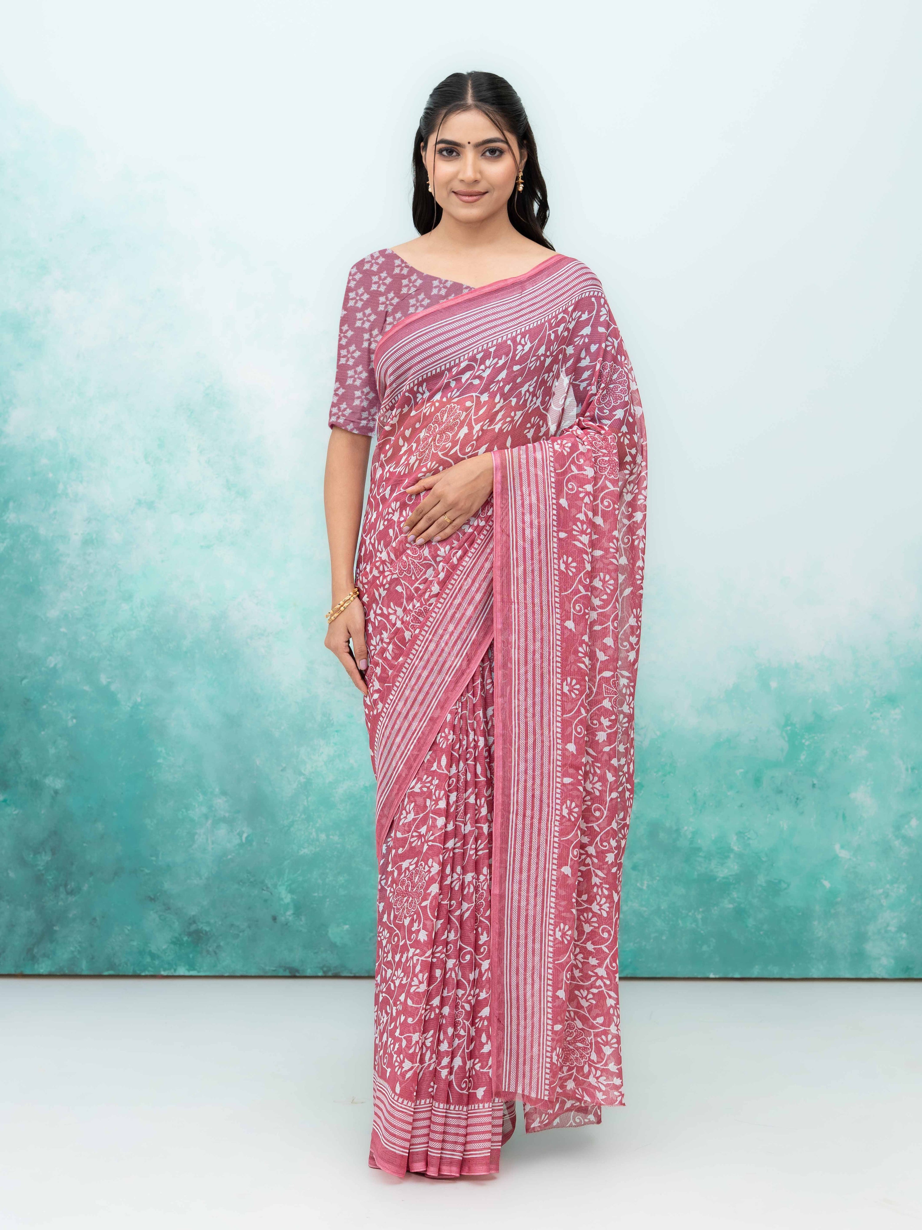 Pink Weightless Saree