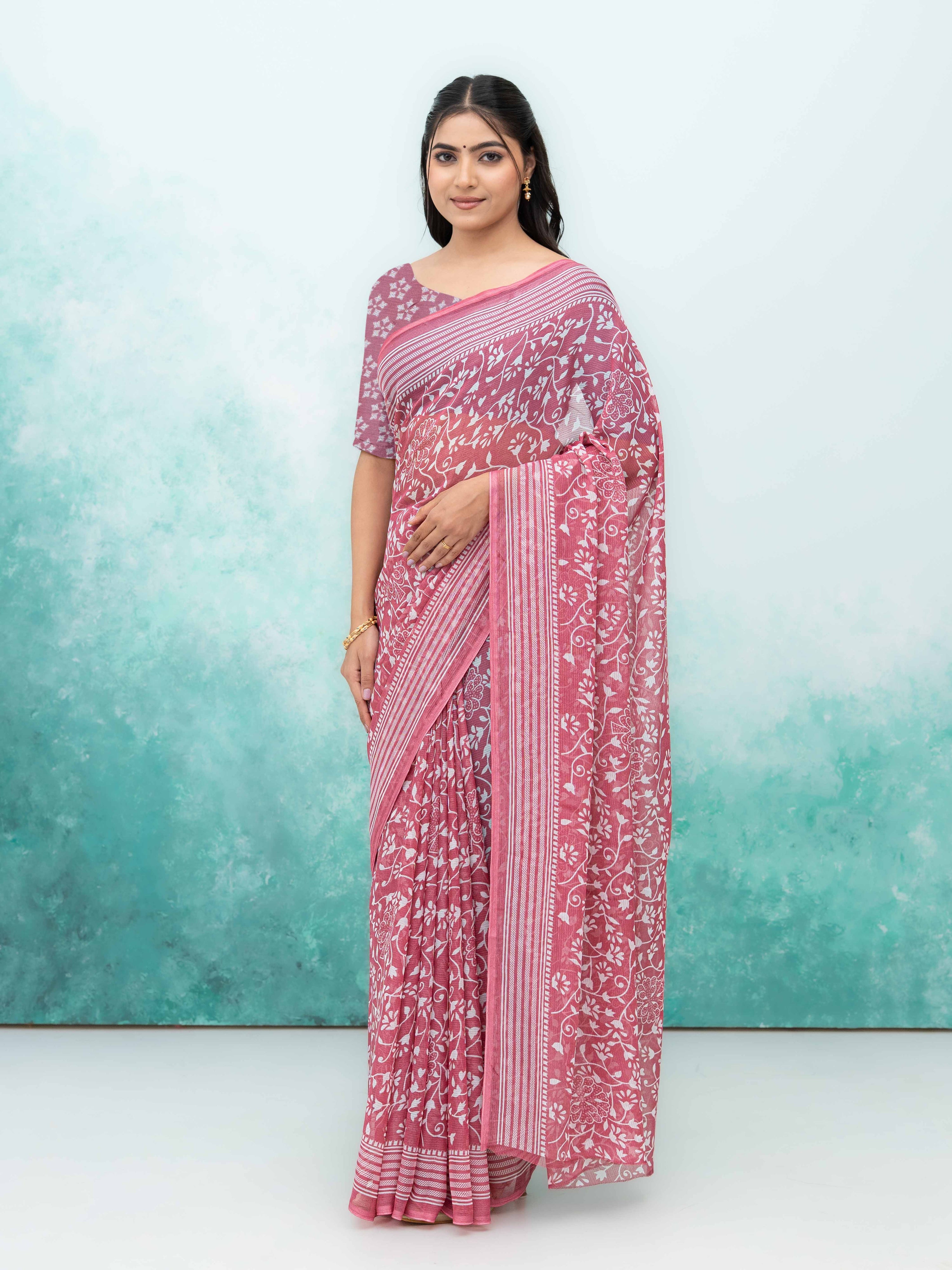 Pink Weightless Saree