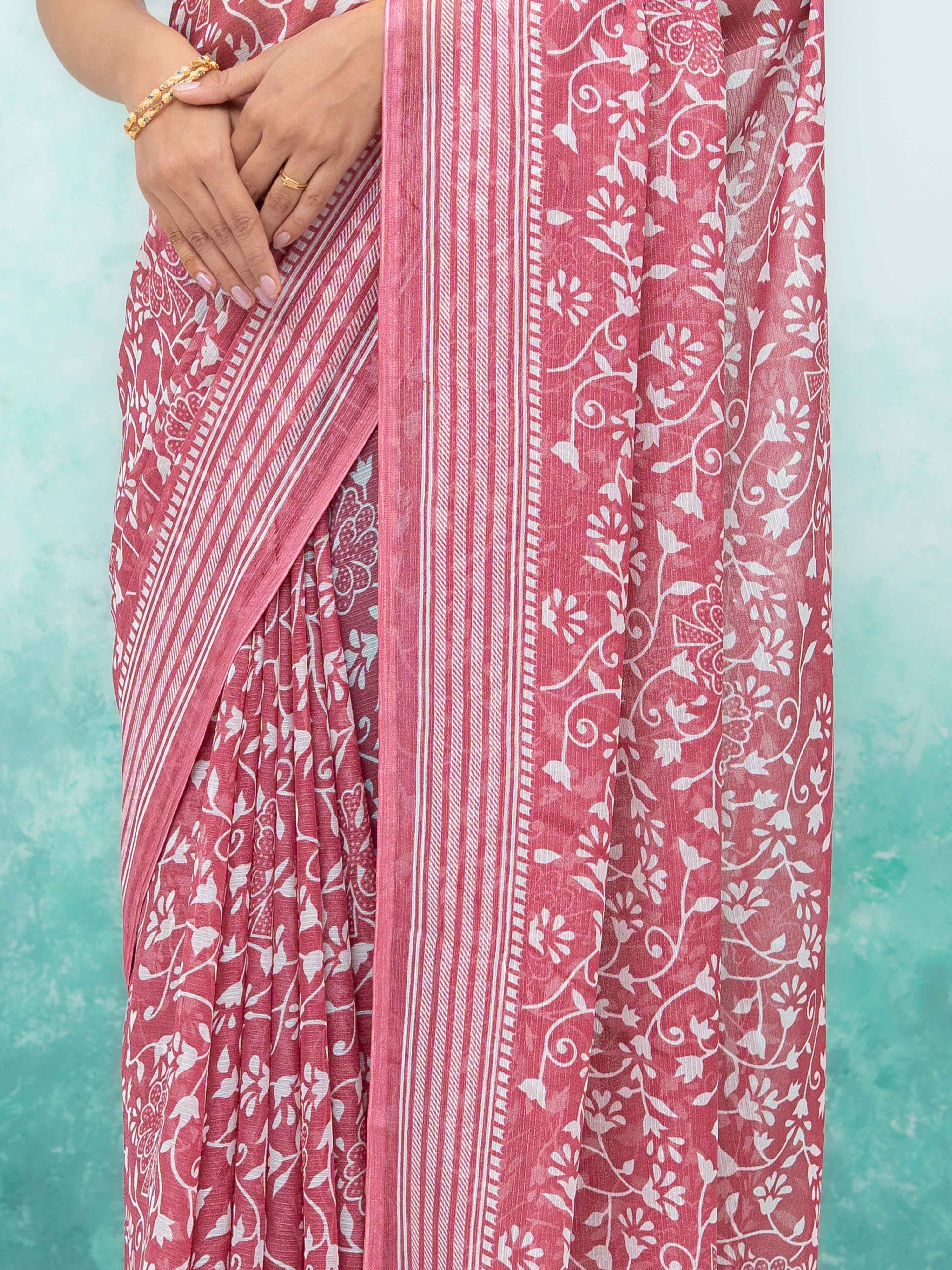 Pink Weightless Saree