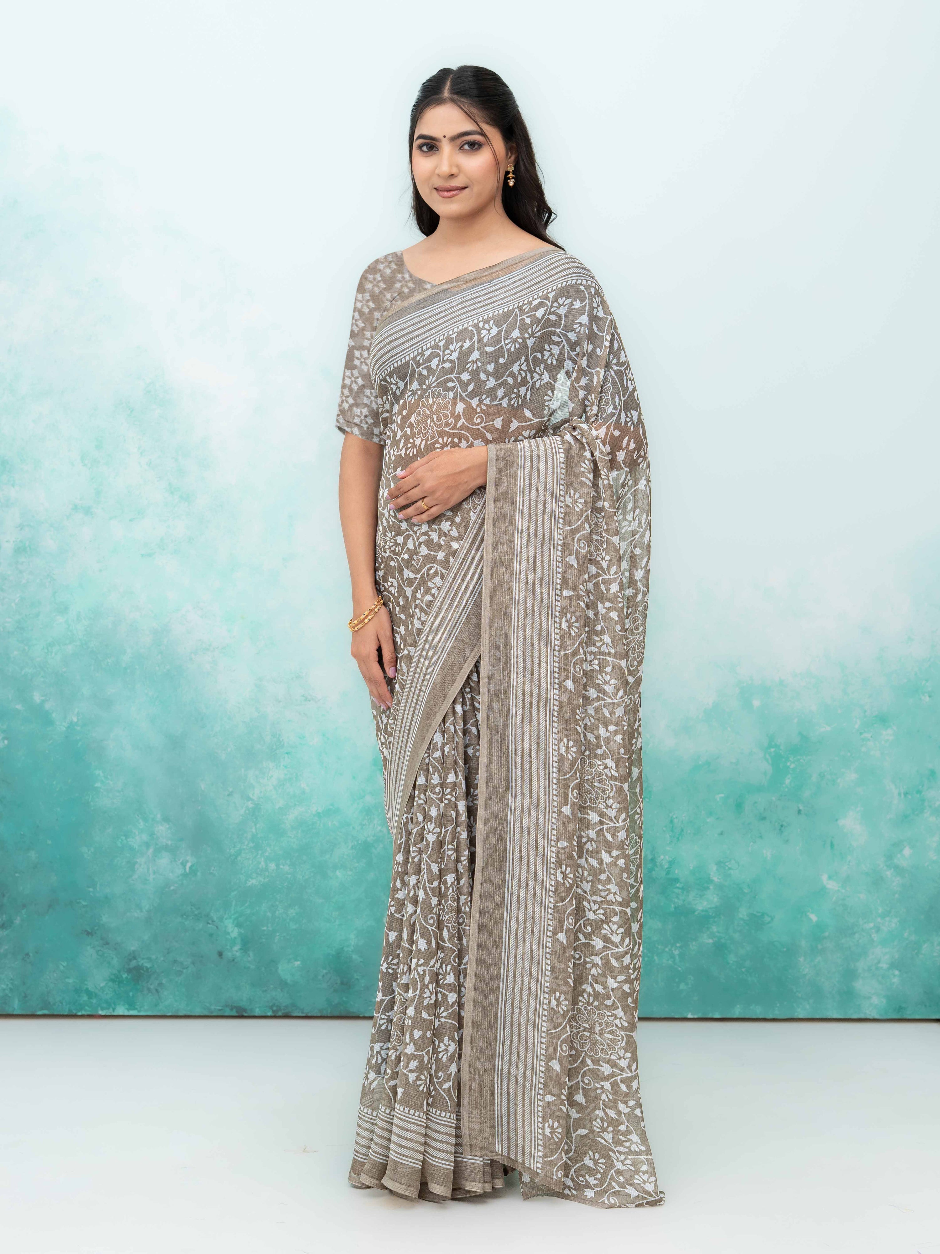 Gray Weightless Saree