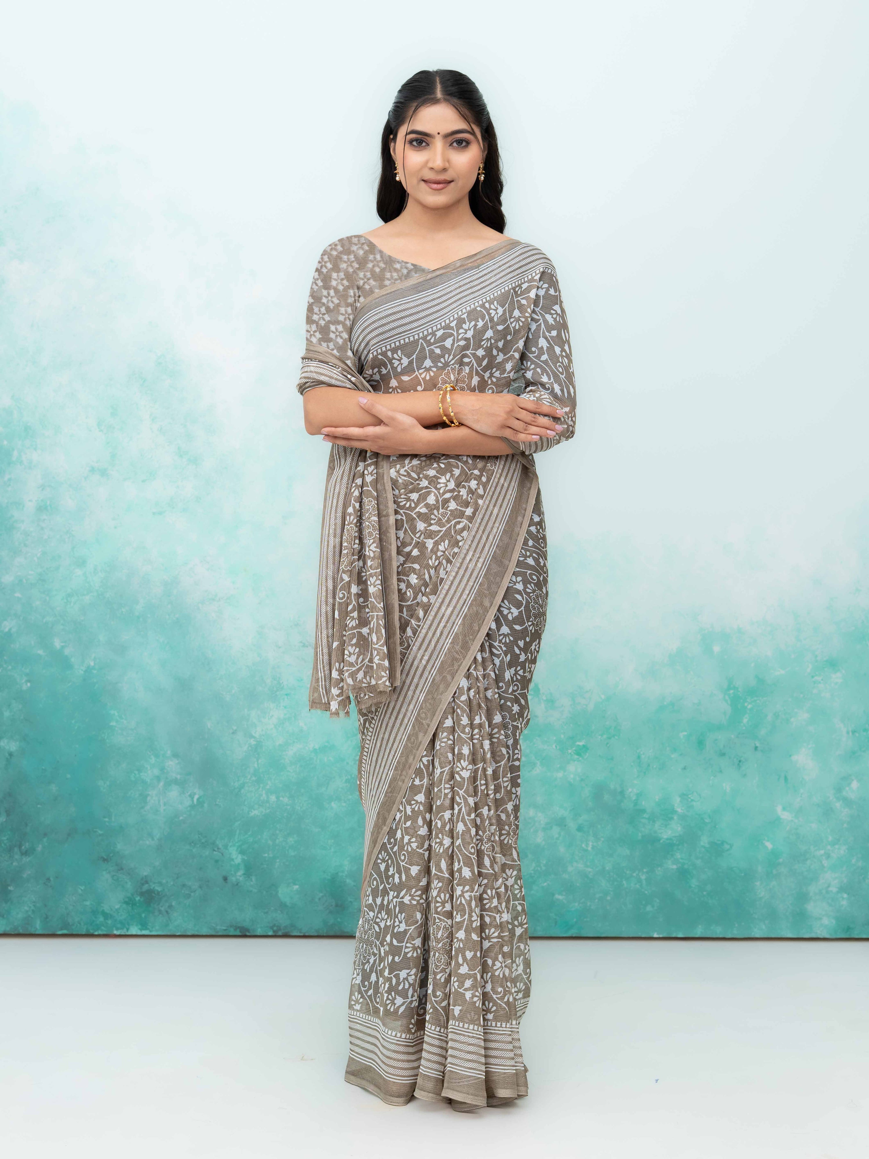 Gray Weightless Saree