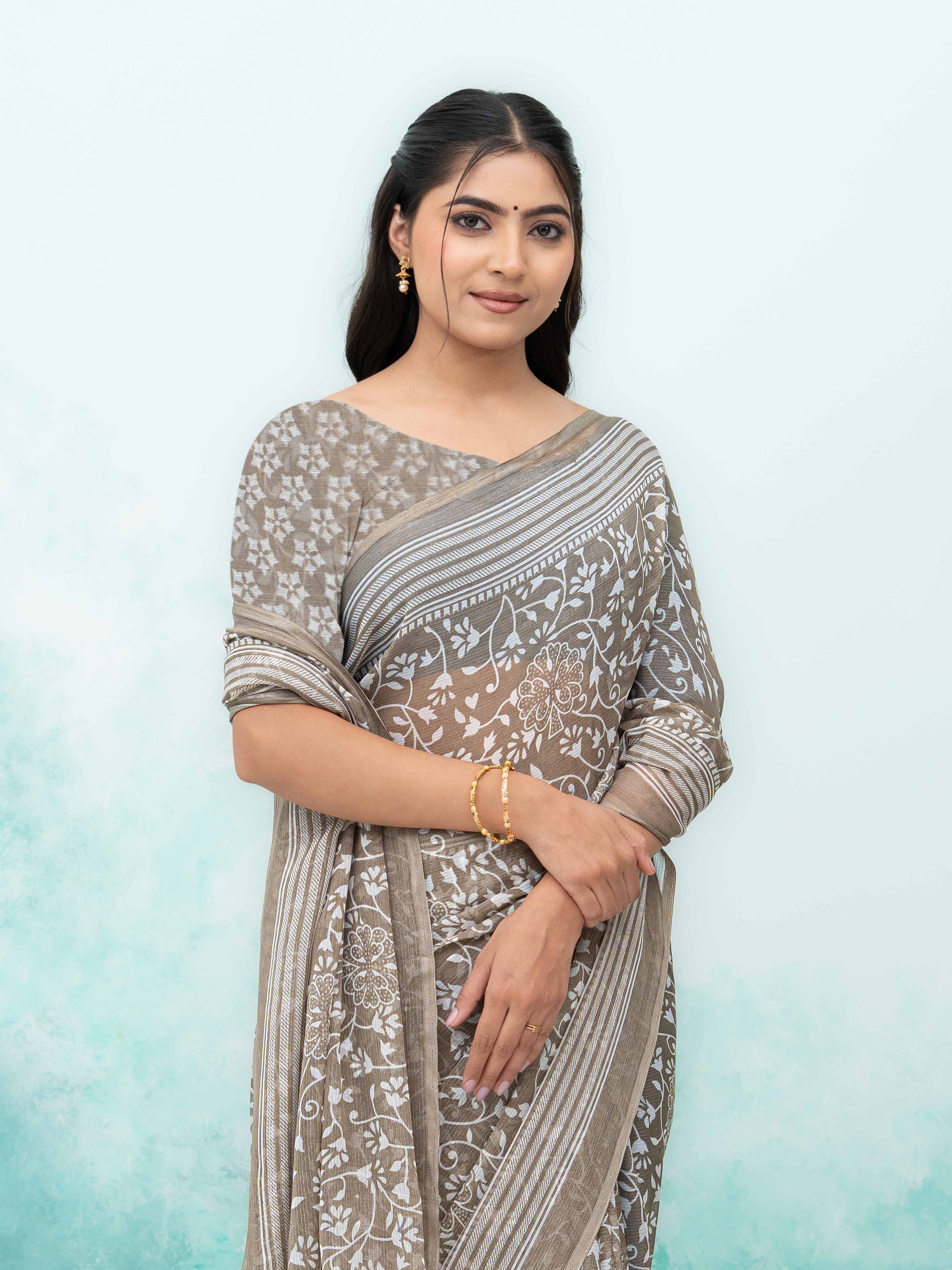 Gray Weightless Saree