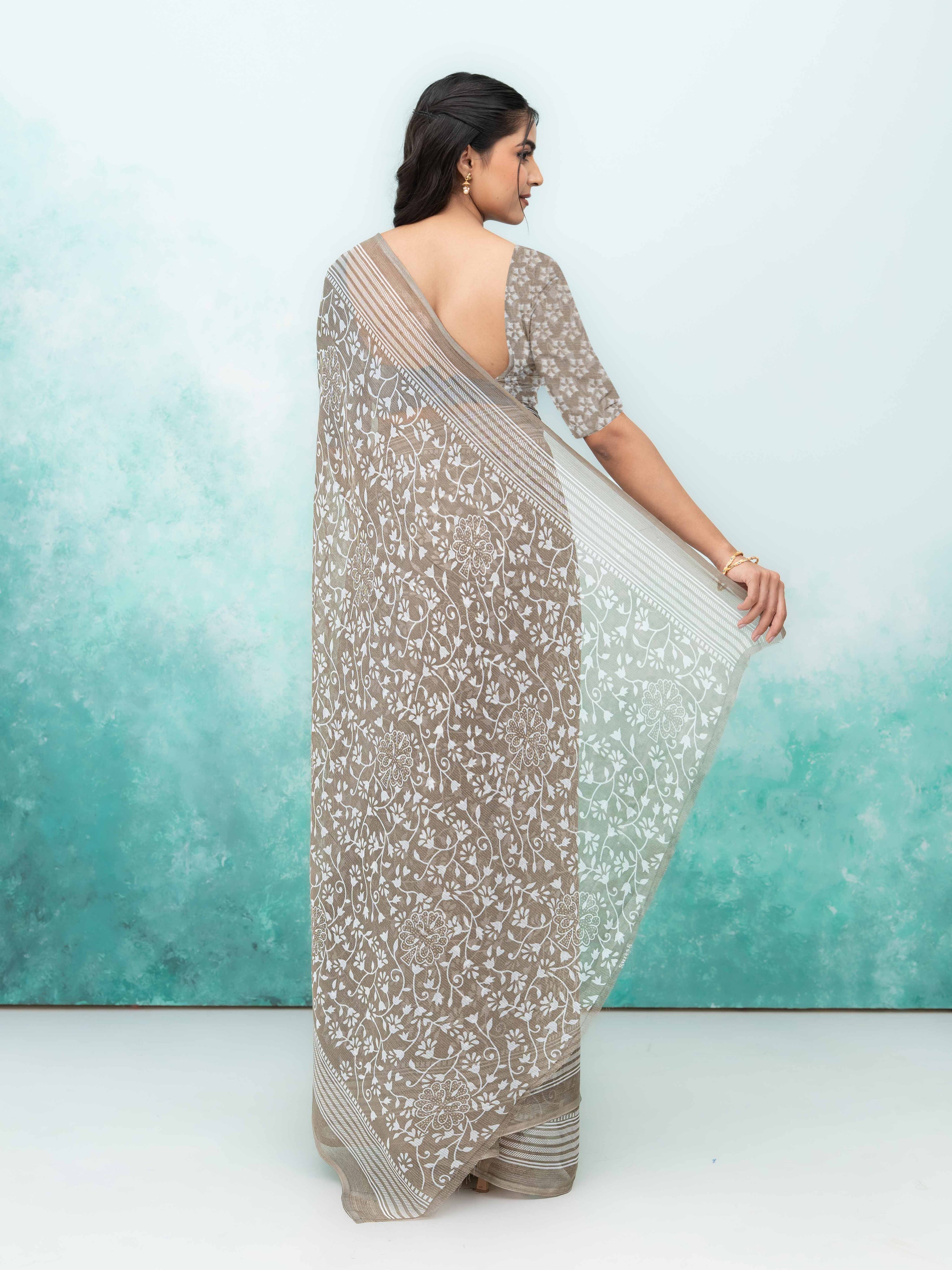 Gray Weightless Saree