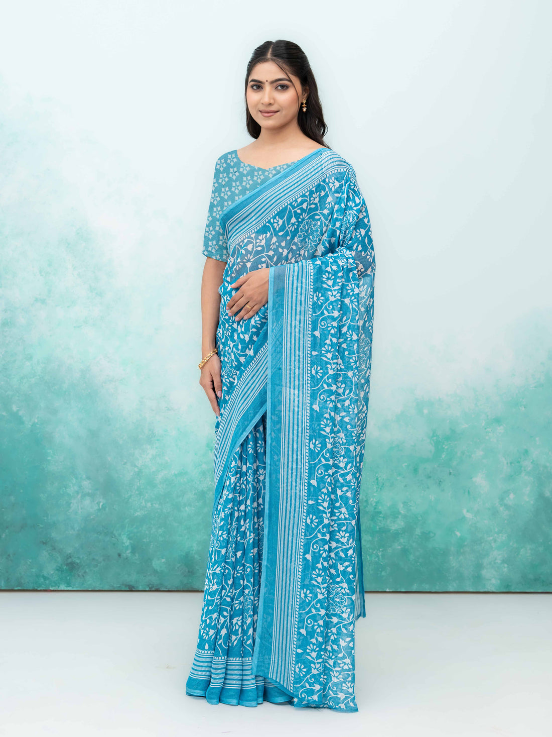 Sky Blue Weightless Saree