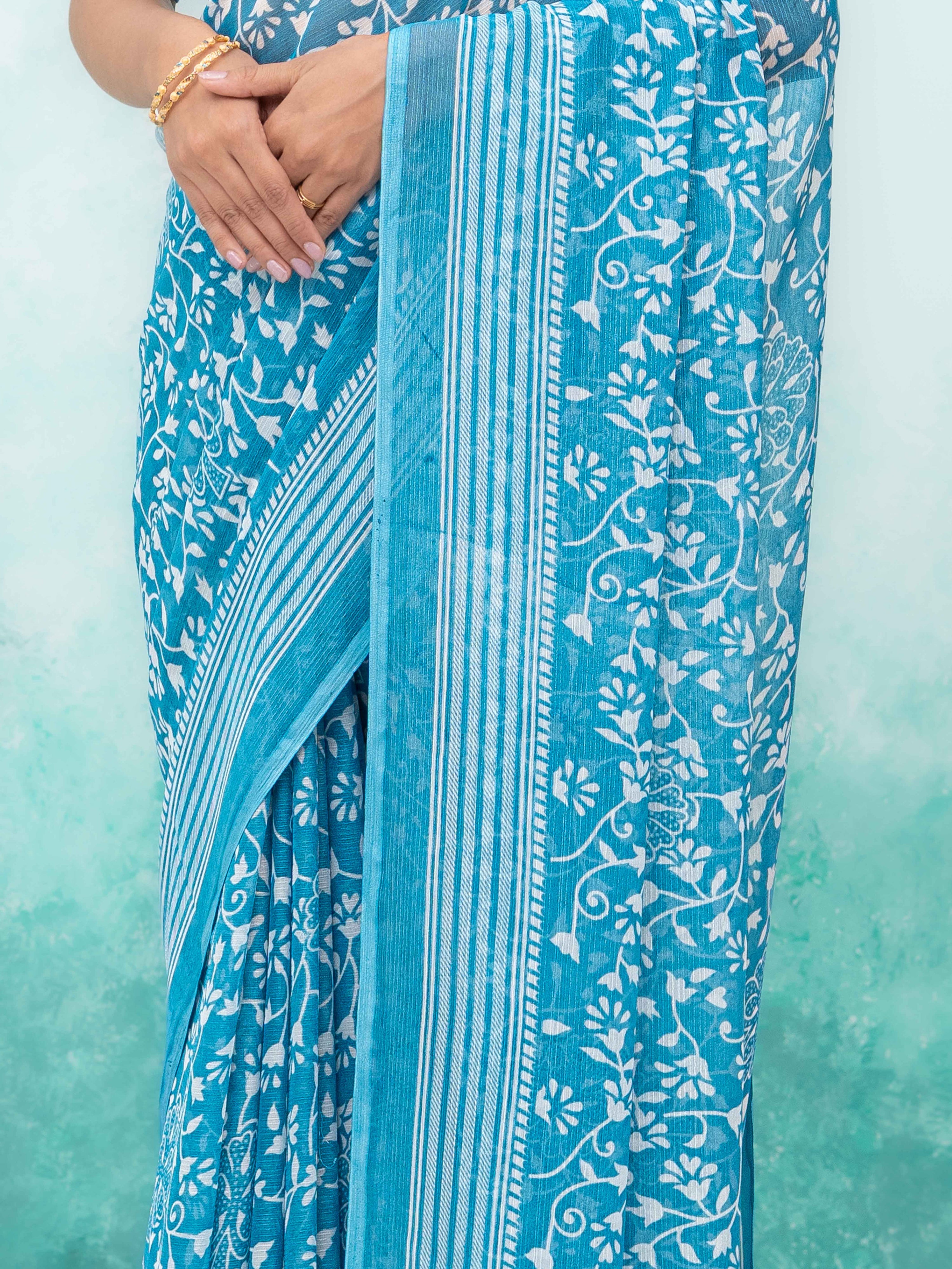 Sky Blue Weightless Saree