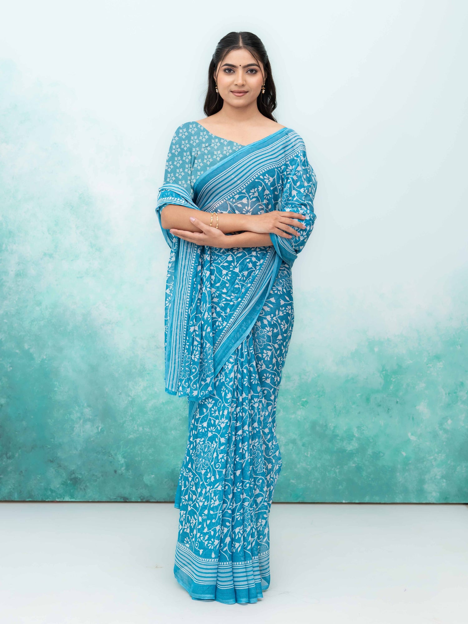 Sky Blue Weightless Saree