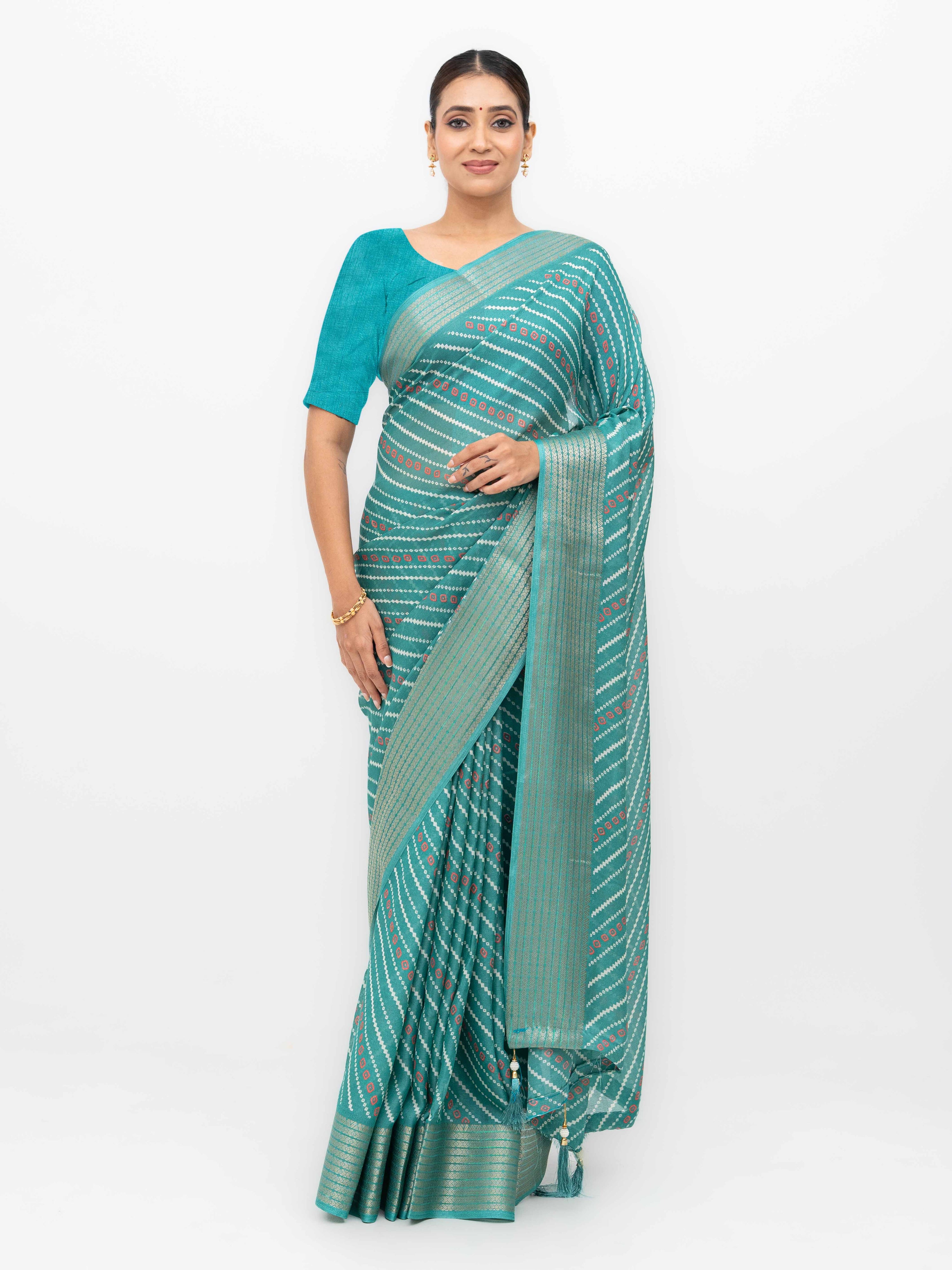 Sky Blue Moss Mellow Saree