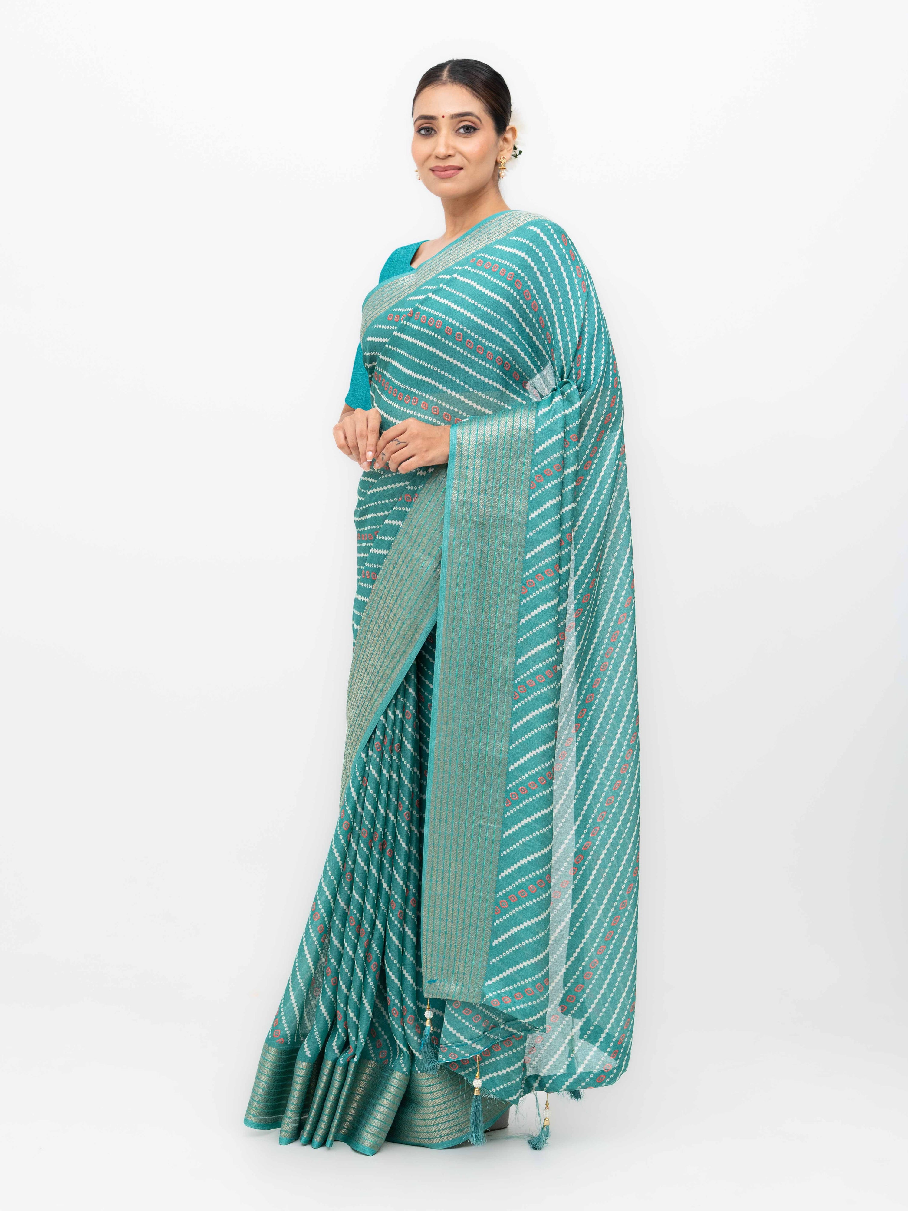 Sky Blue Moss Mellow Saree
