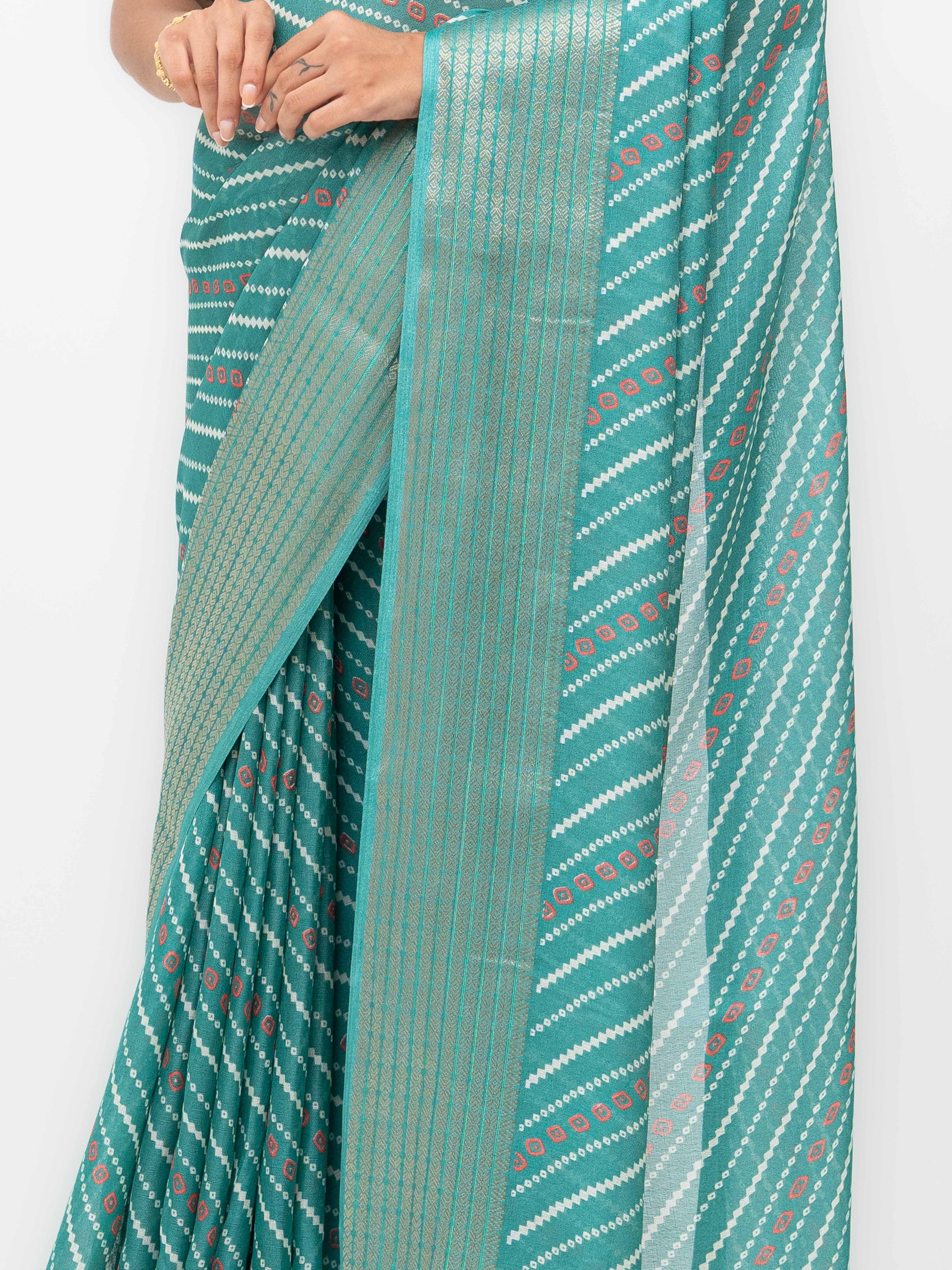 Sky Blue Moss Mellow Saree
