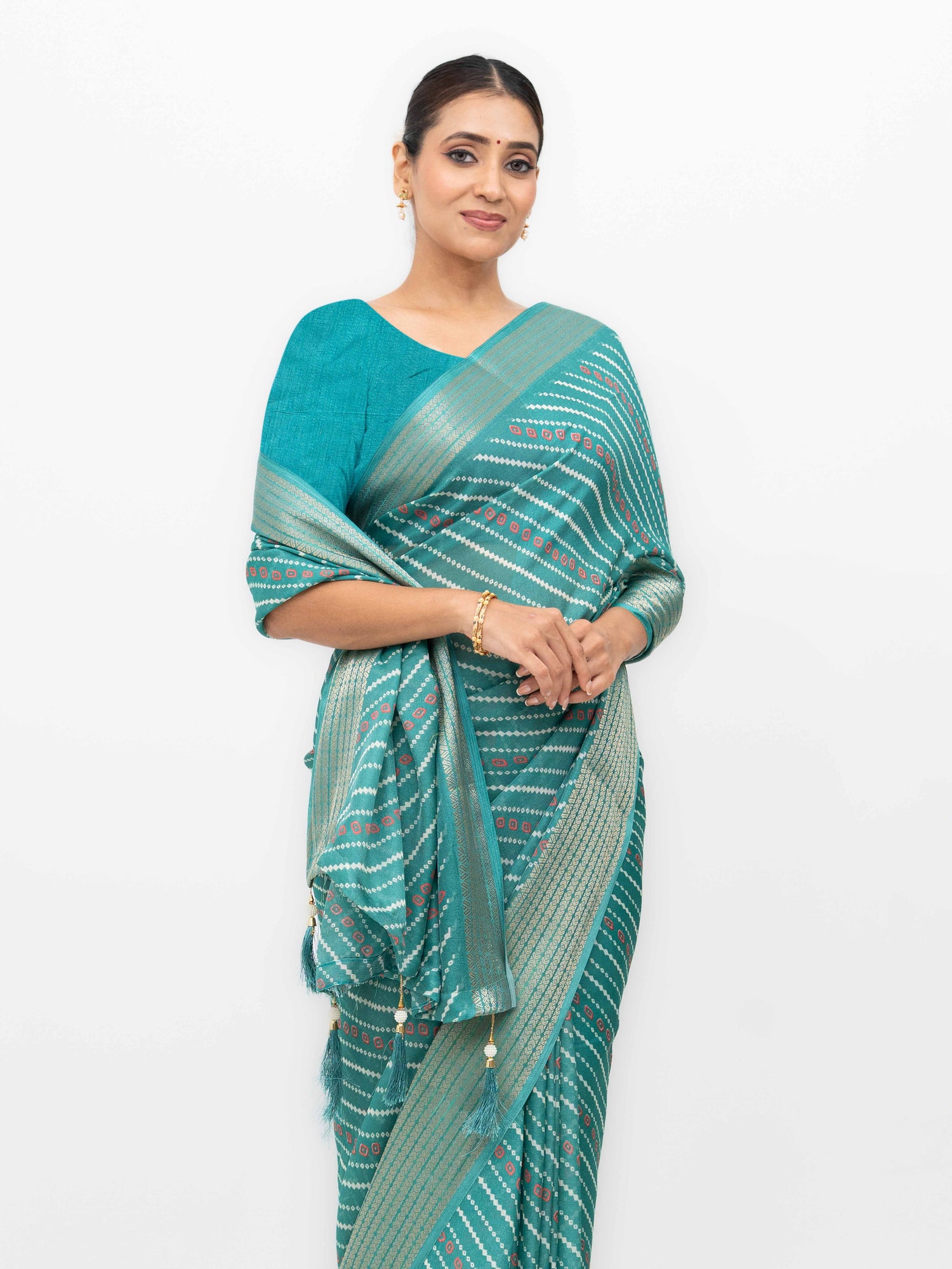 Sky Blue Moss Mellow Saree