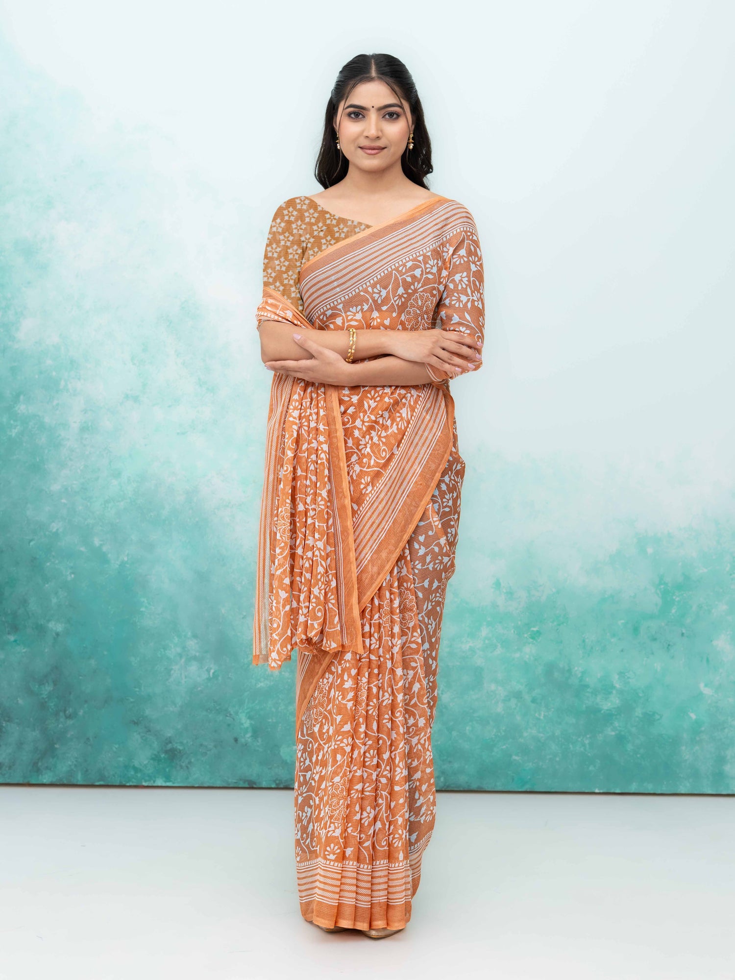 Rust Weightless Saree