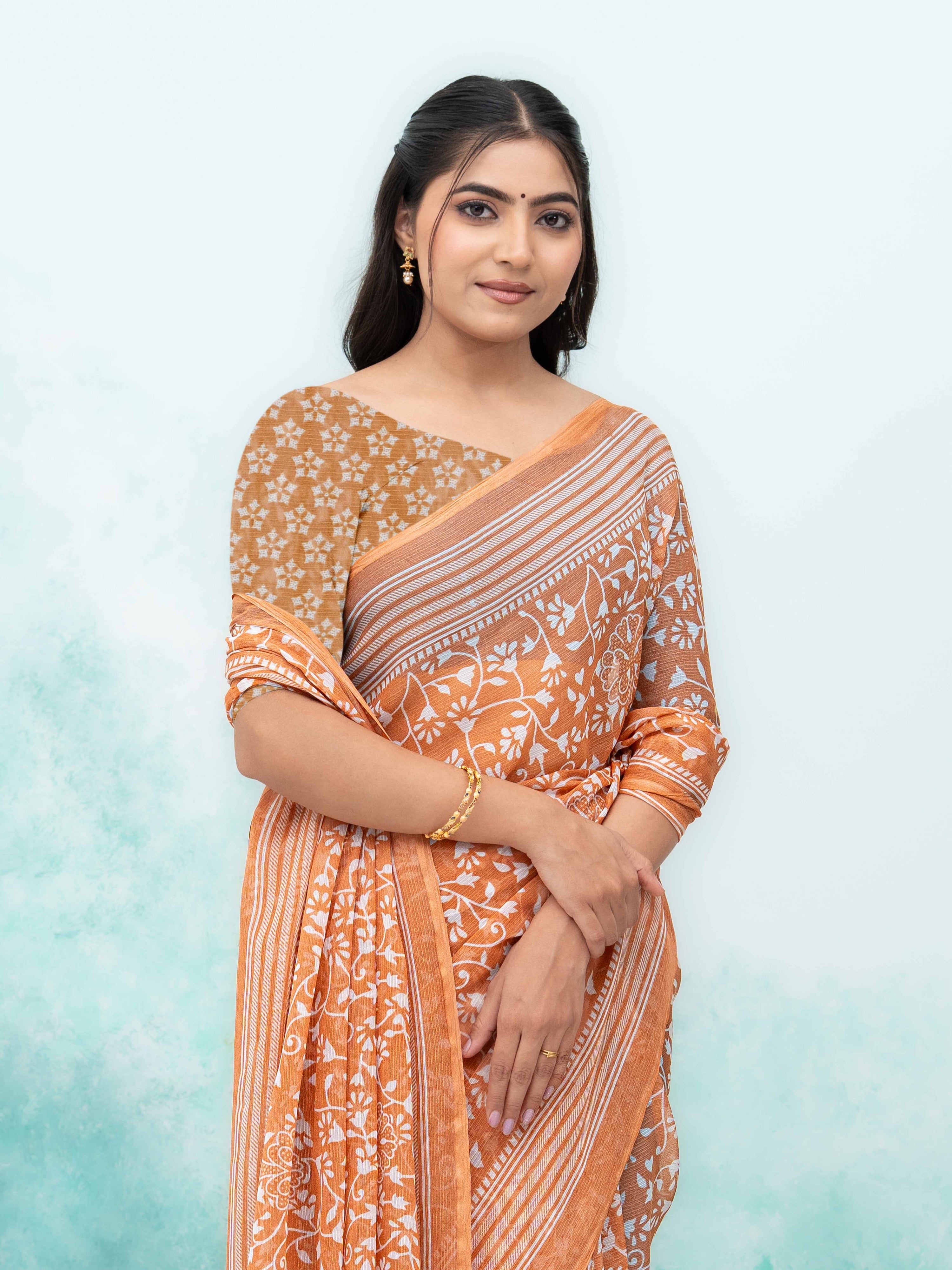 Rust Weightless Saree