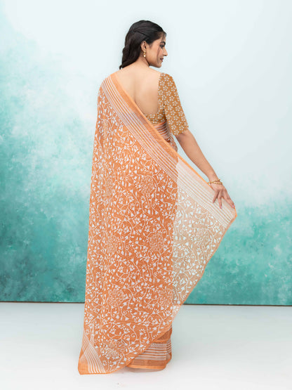 Rust Weightless Saree