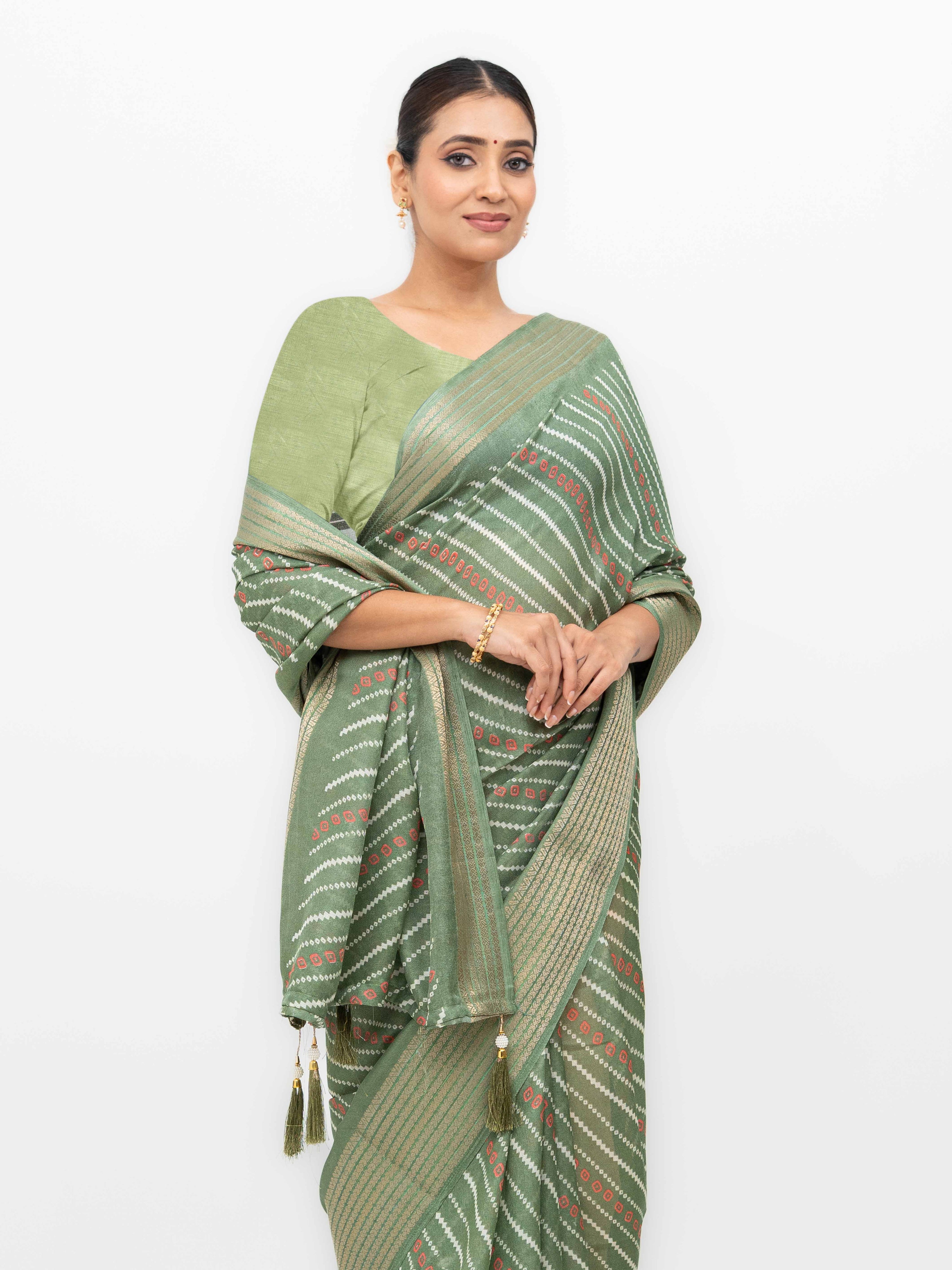Light Green Moss Mellow Saree