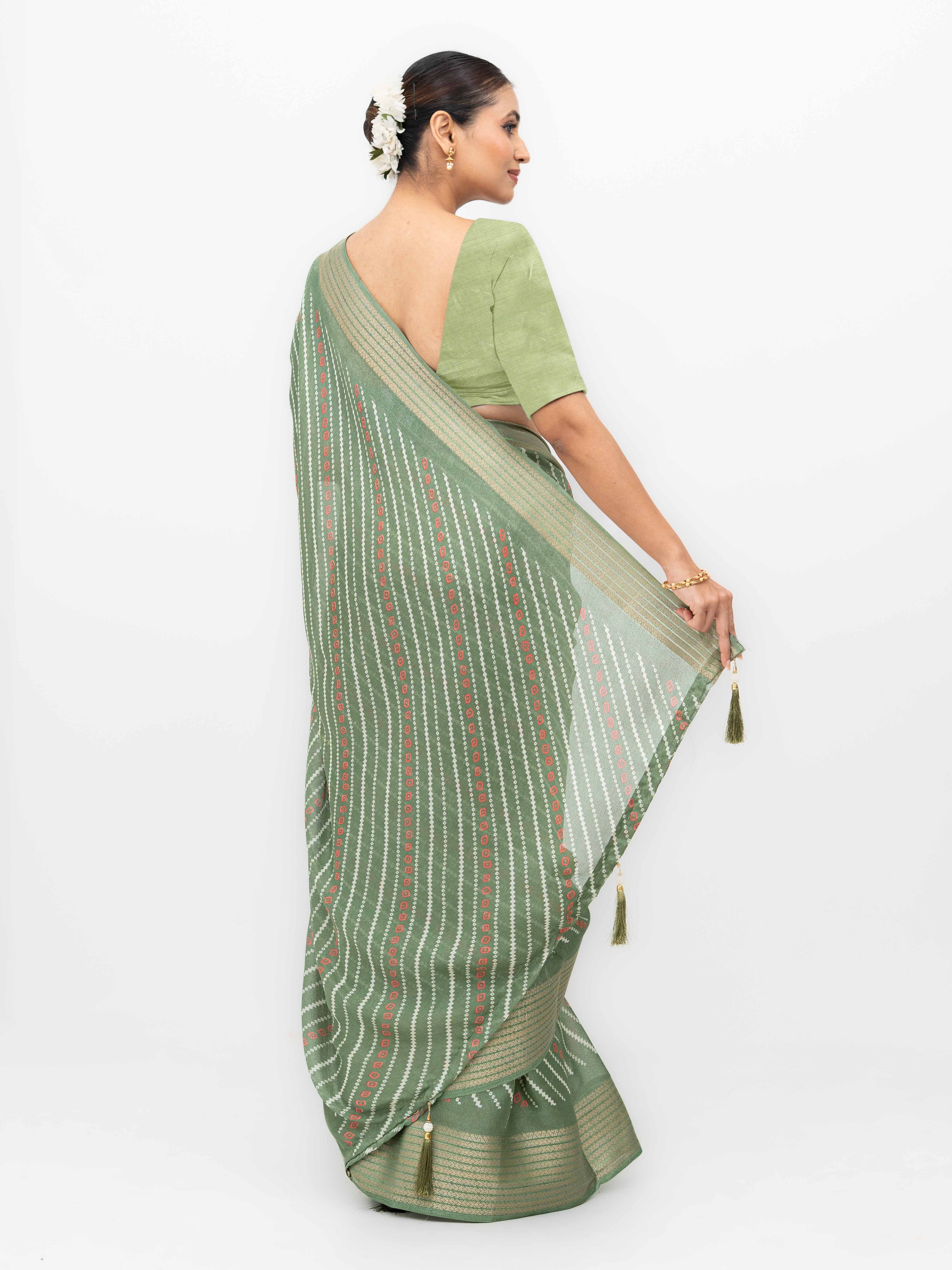 Light Green Moss Mellow Saree
