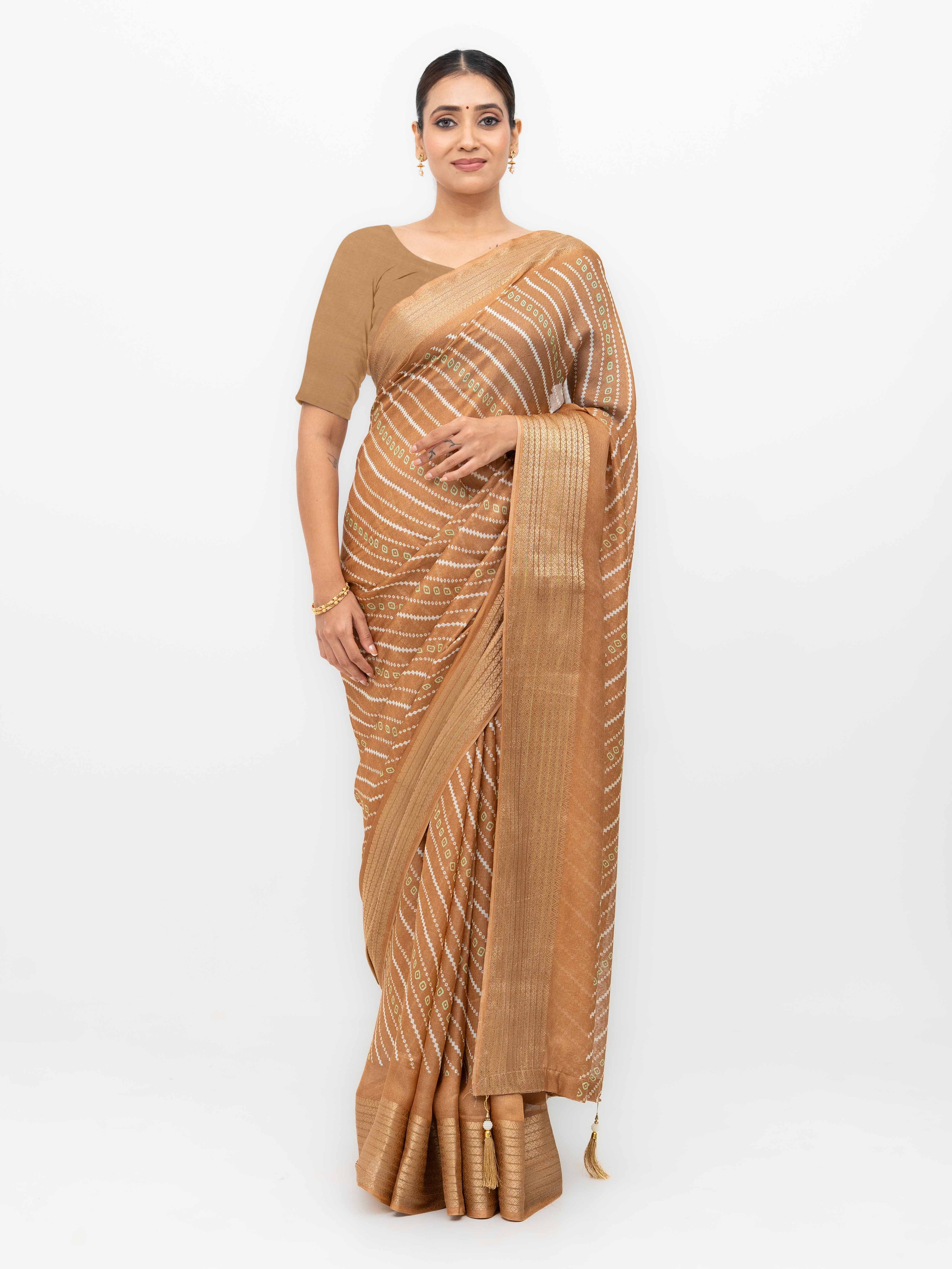Brown Moss Mellow Saree