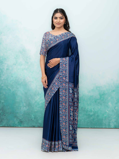Navy Blue Turkey Silk Saree