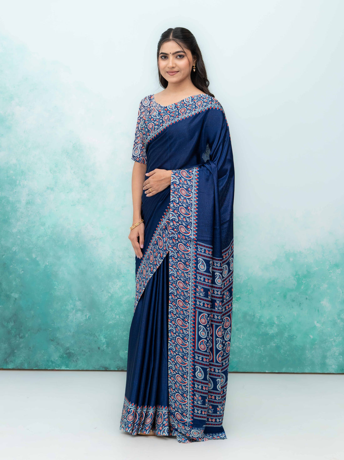 Navy Blue Turkey Silk Saree