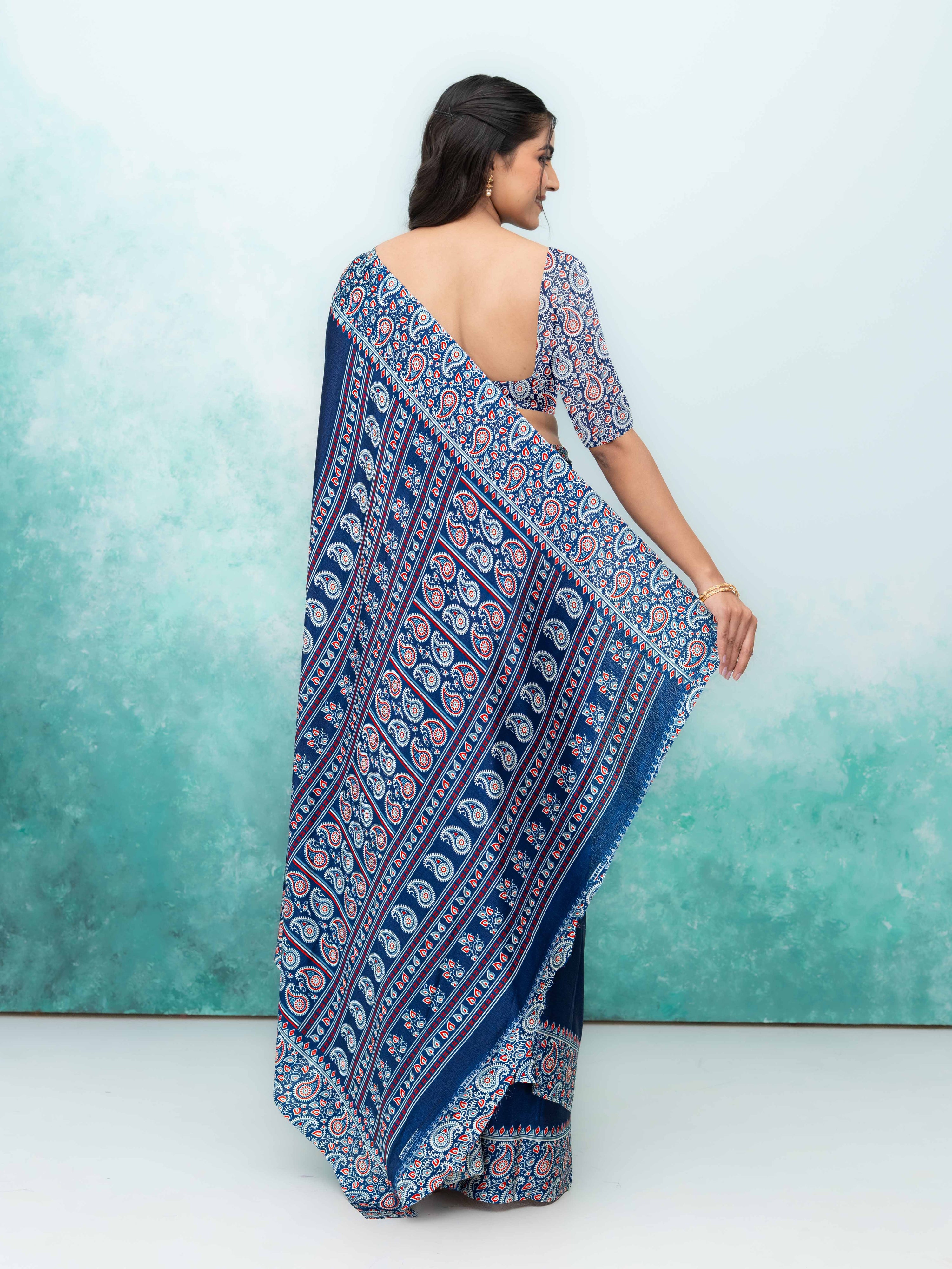 Navy Blue Turkey Silk Saree