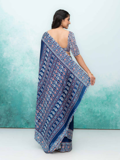 Navy Blue Turkey Silk Saree