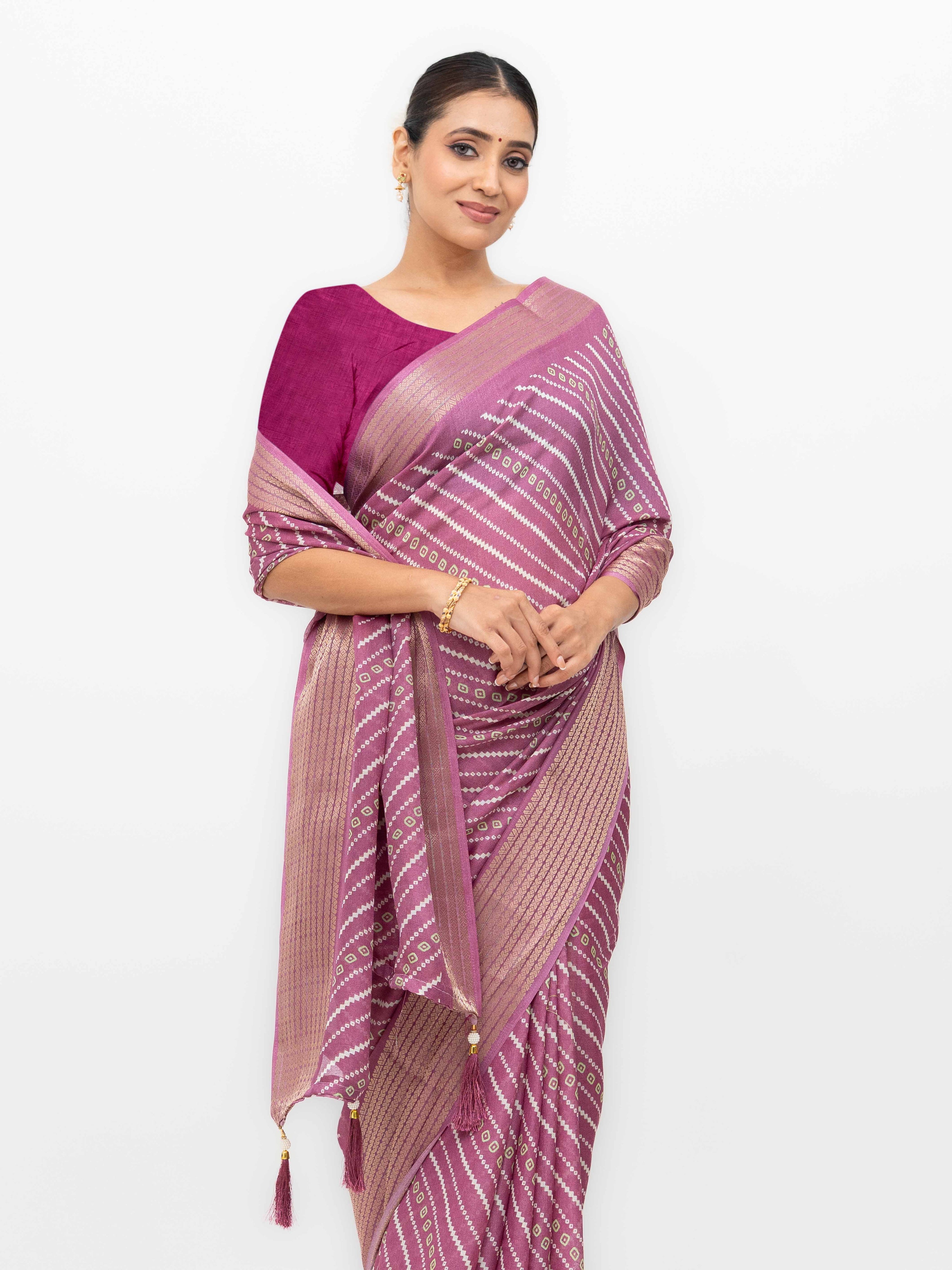 Magenta Moss Mellow  Saree