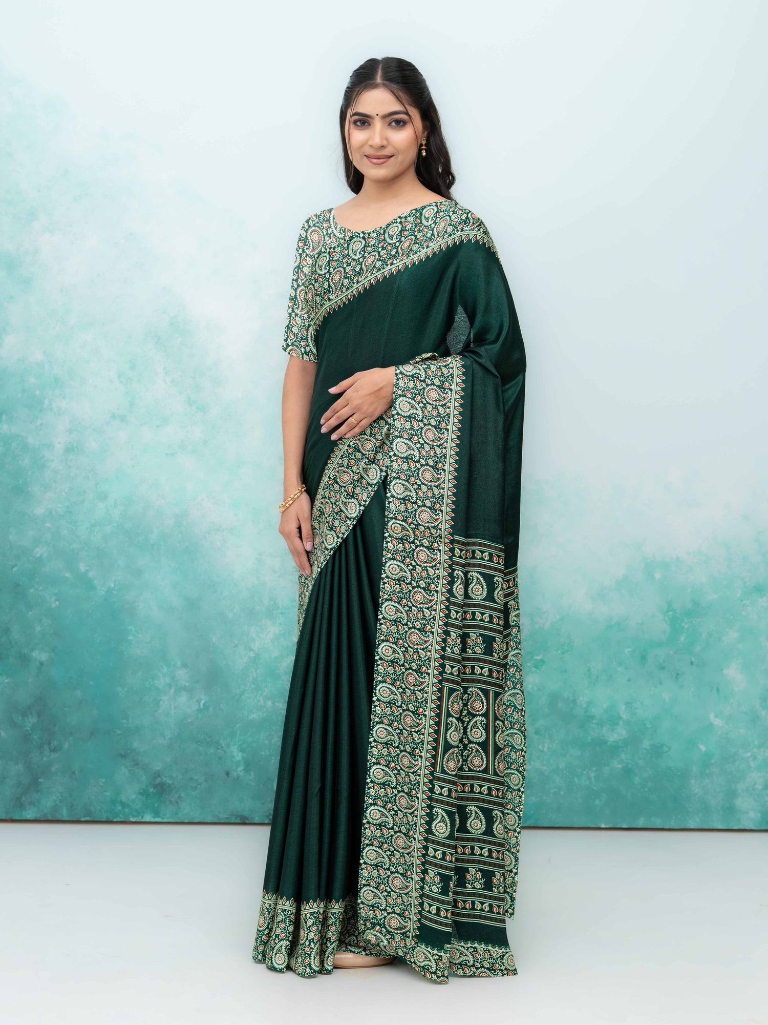 Dark Green Turkey Silk Saree