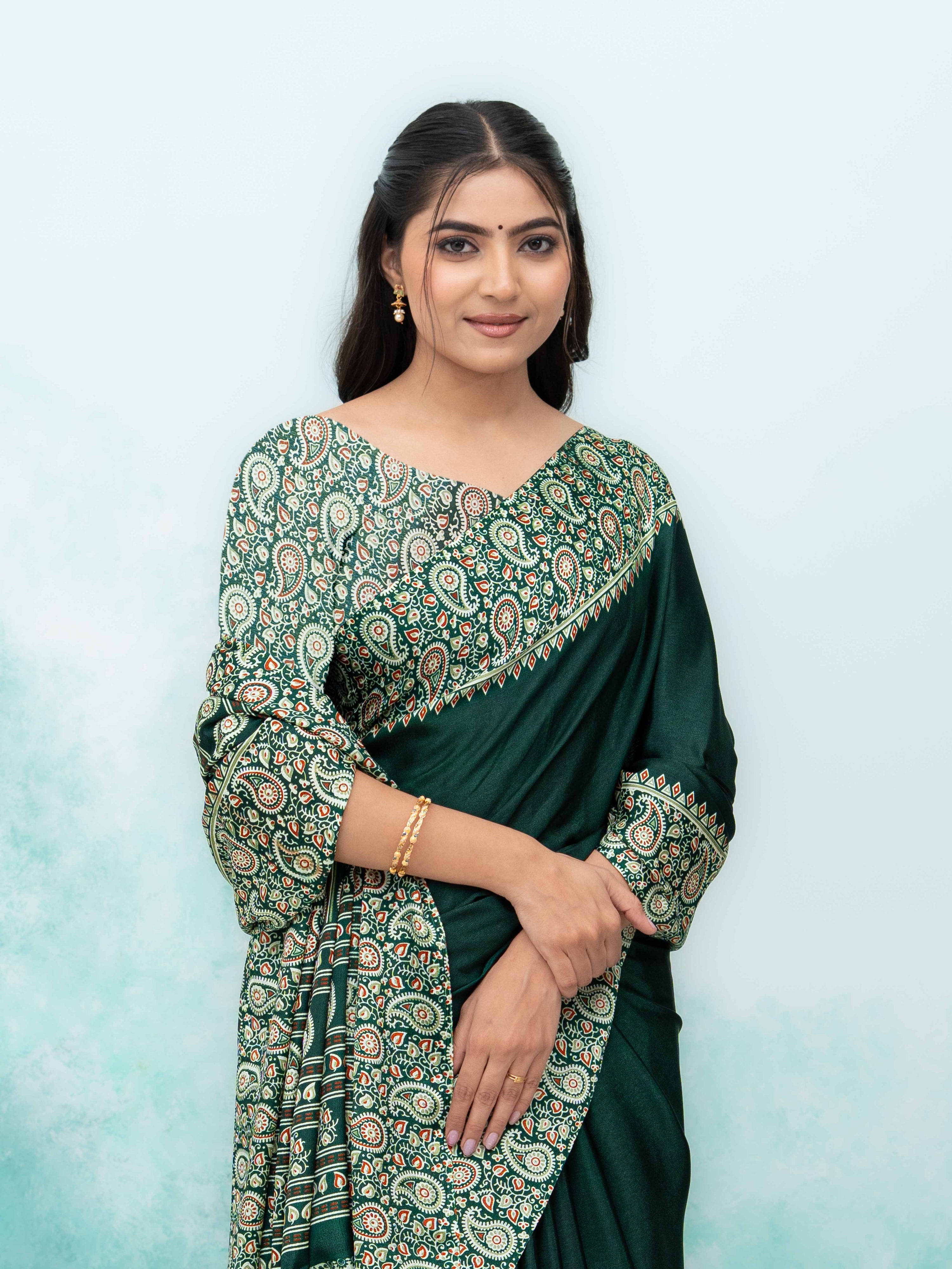 Dark Green Turkey Silk Saree
