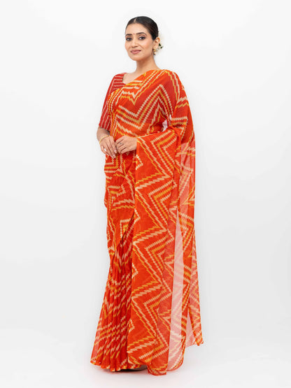 Orange Georgette Saree
