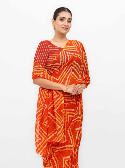 Orange Georgette Saree
