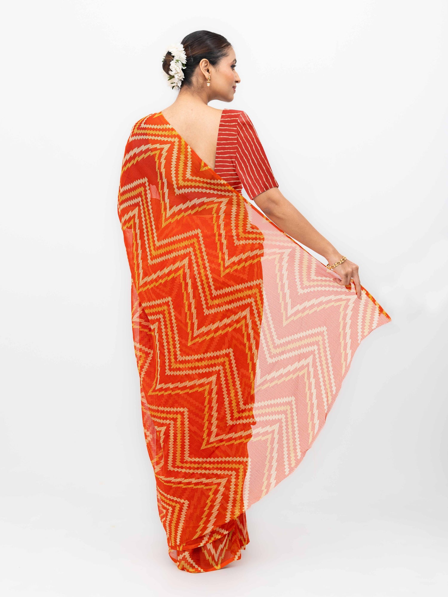 Orange Georgette Saree