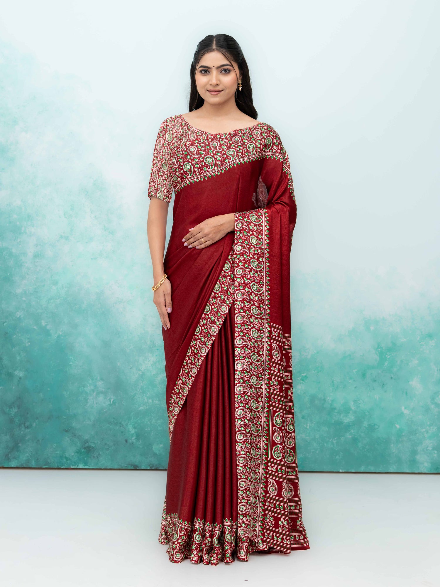 Maroon Turkey Silk Saree