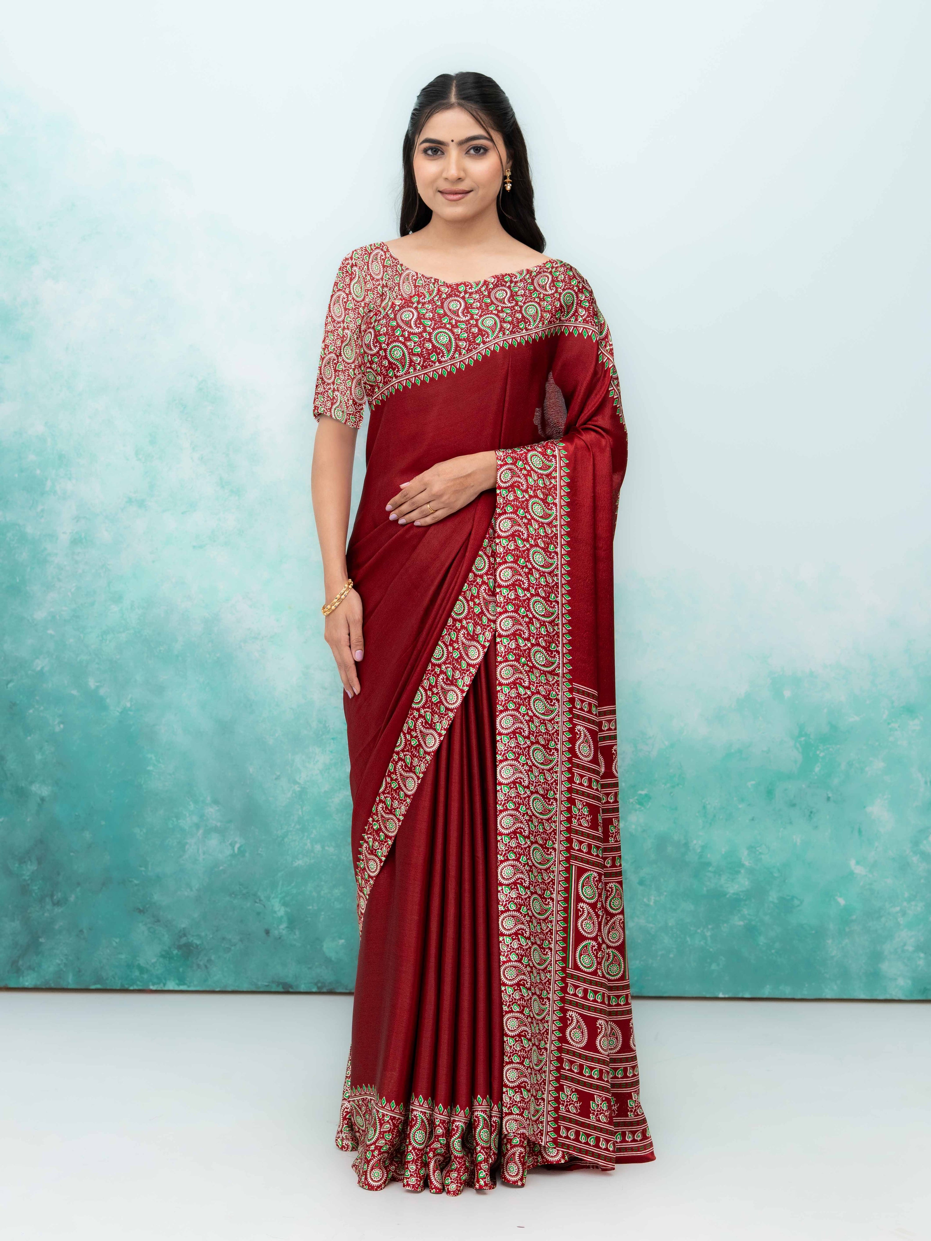 Maroon Turkey Silk Saree
