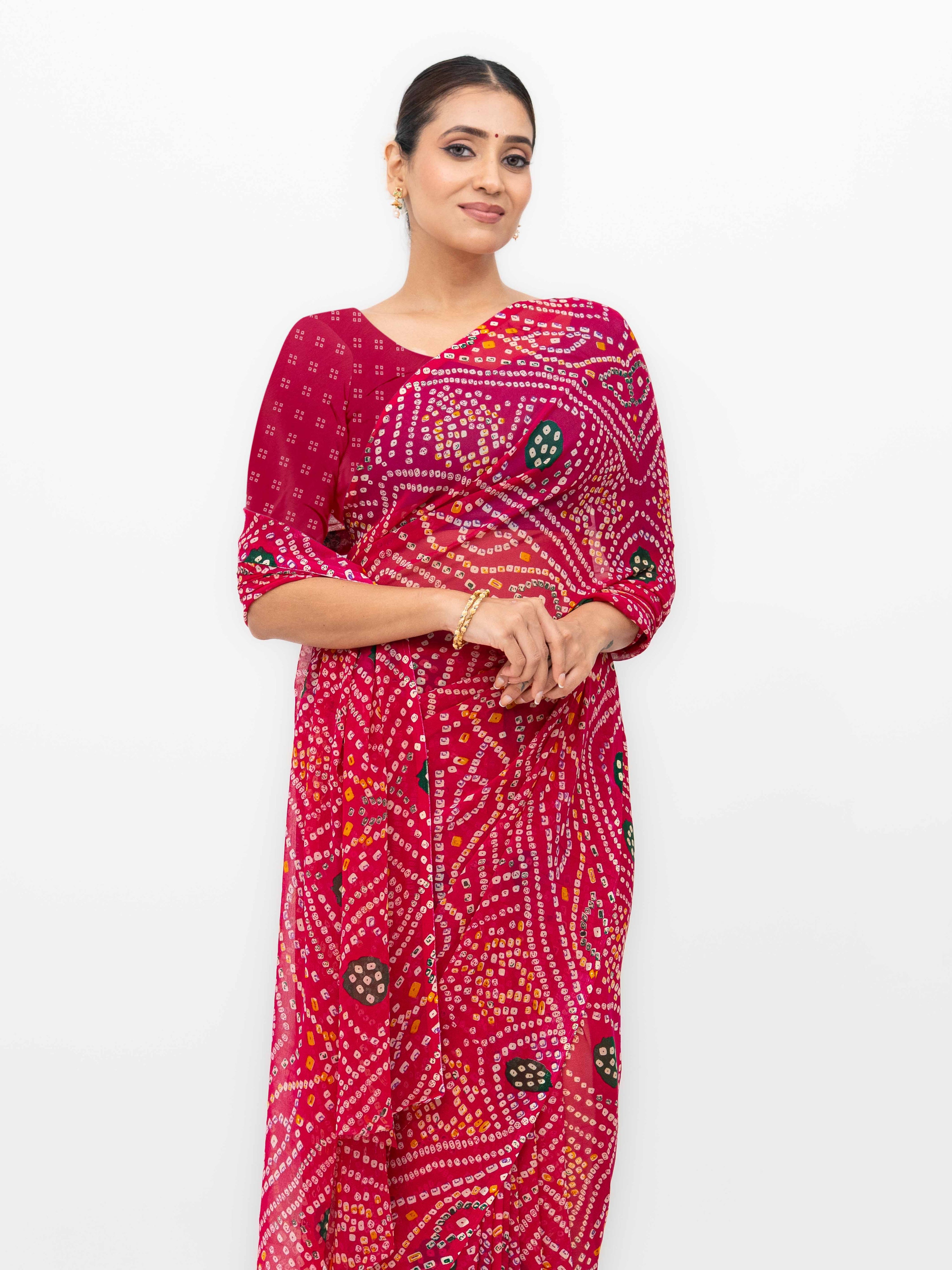 Rani Pink Weightless Saree