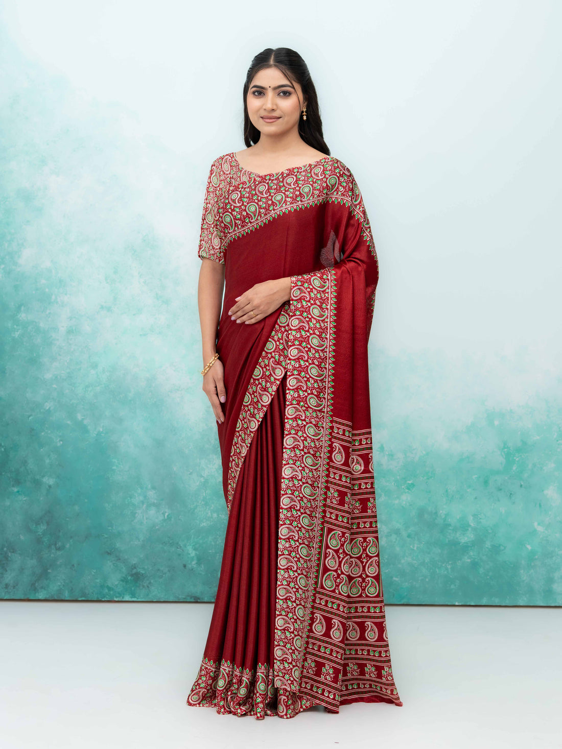 Maroon Turkey Silk Saree