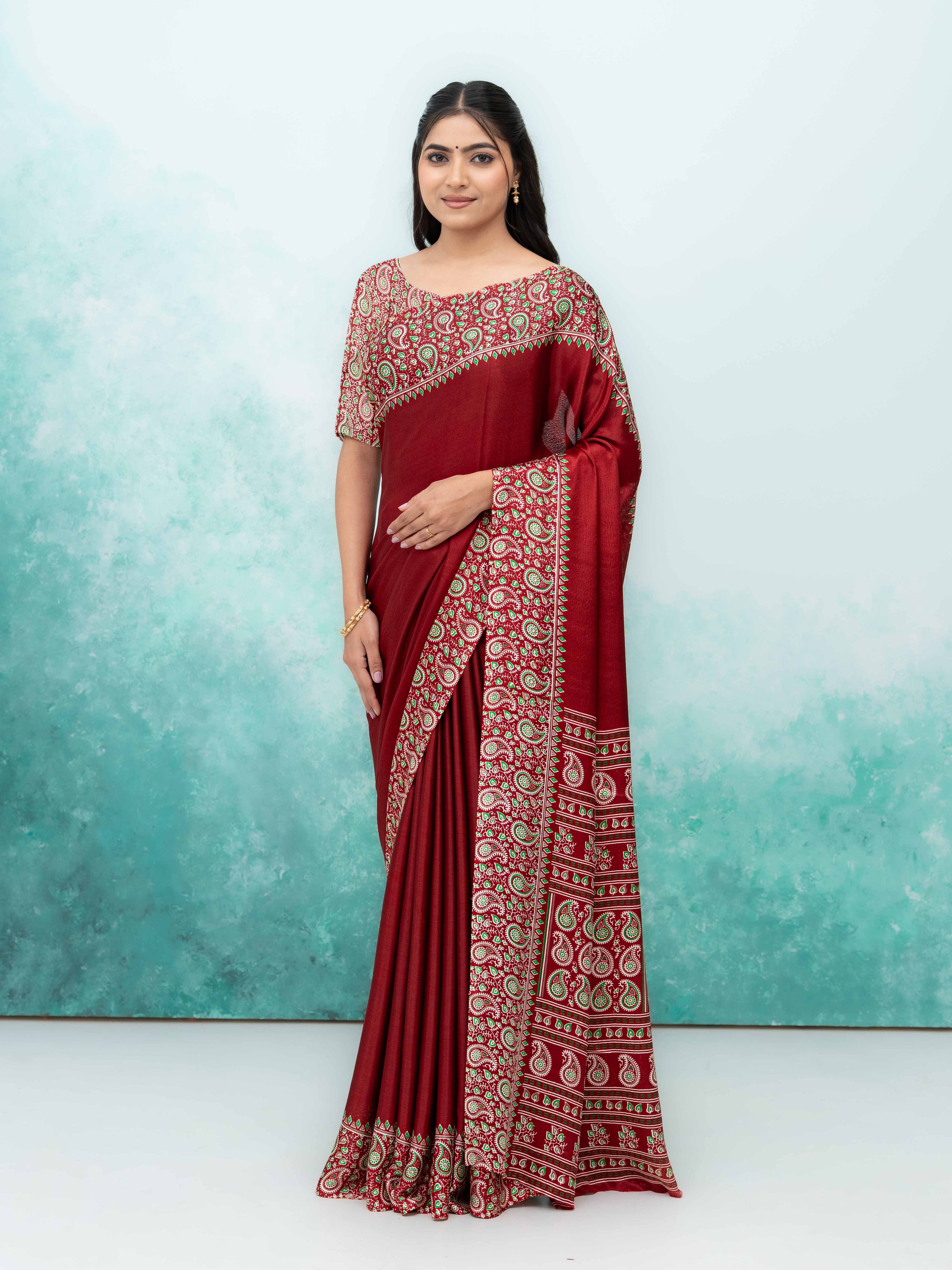 Maroon Turkey Silk Saree