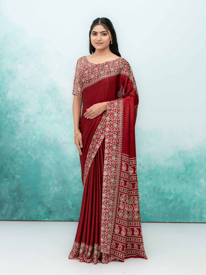 Maroon Turkey Silk Saree