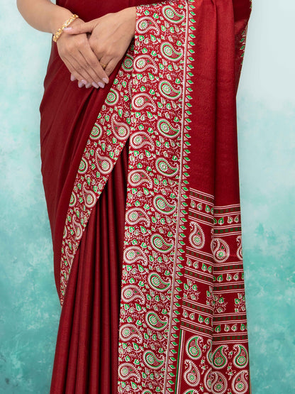 Maroon Turkey Silk Saree