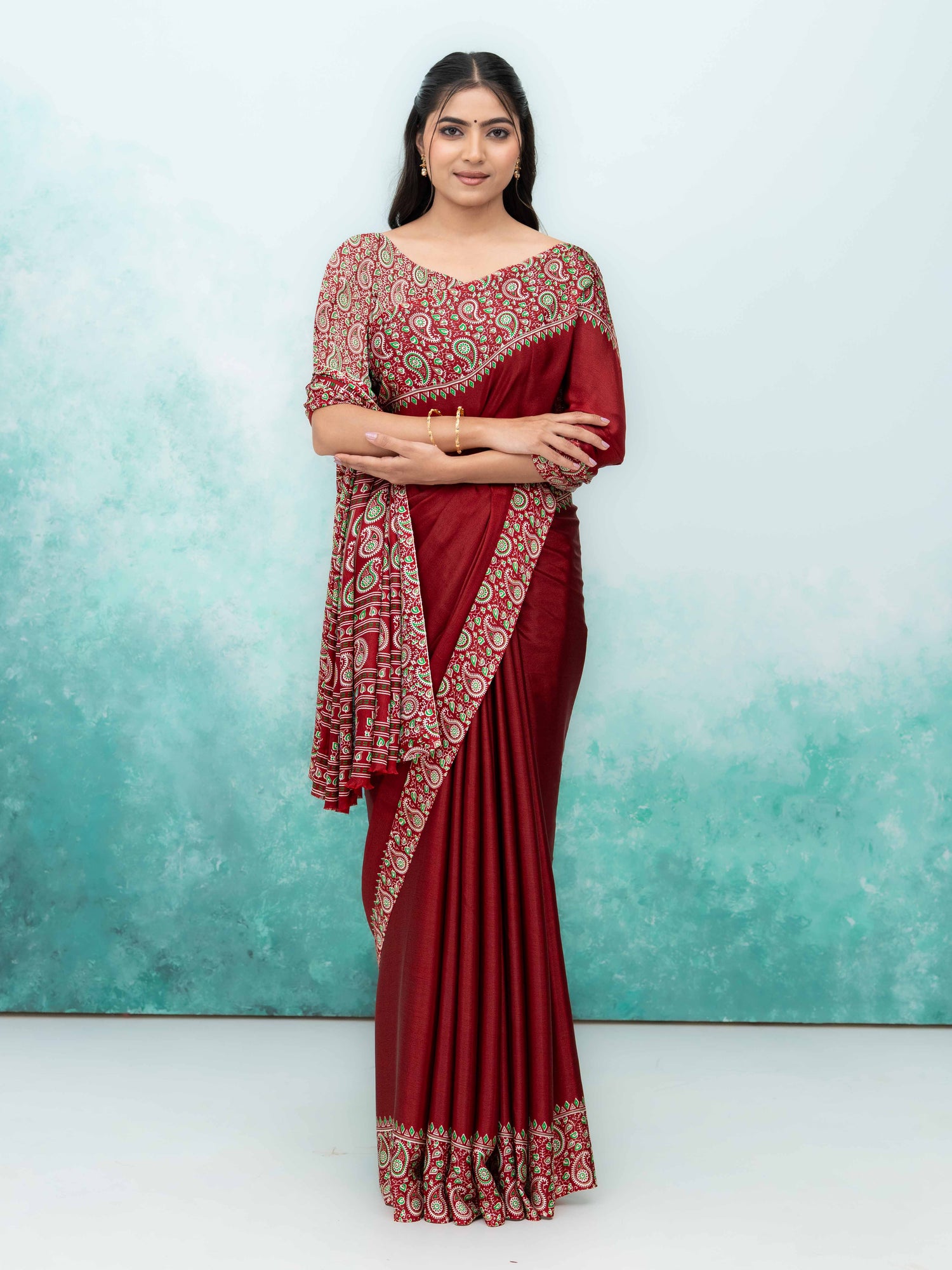 Maroon Turkey Silk Saree